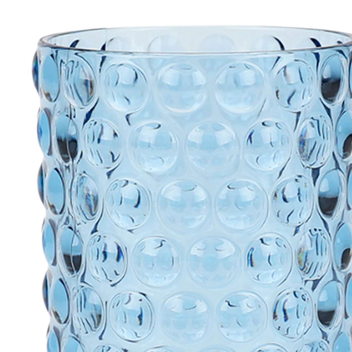 Embossed Blue Hobnail Highball Glass, 19oz