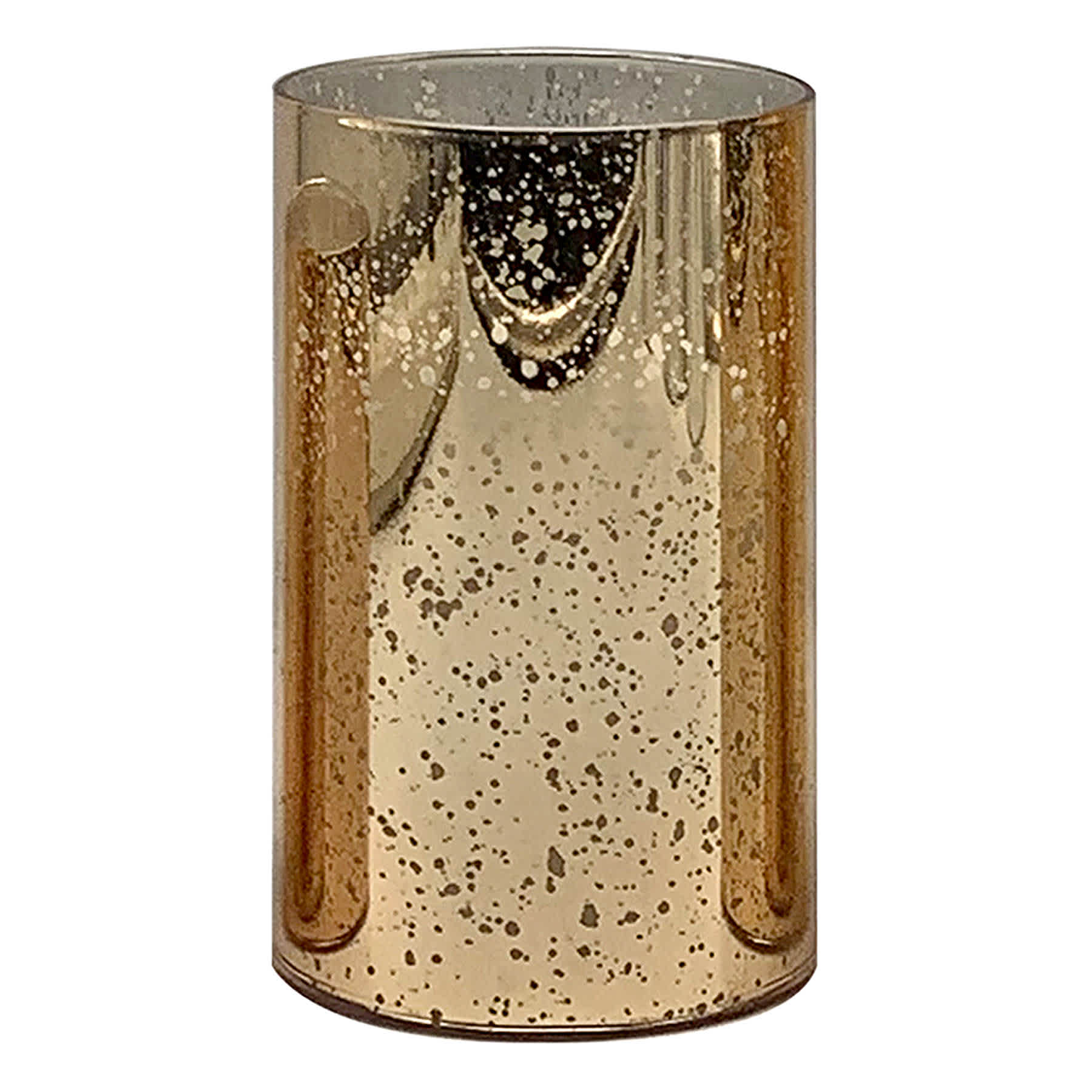 Providence Gold Mercury Glass LED Pillar Candle, 3x6