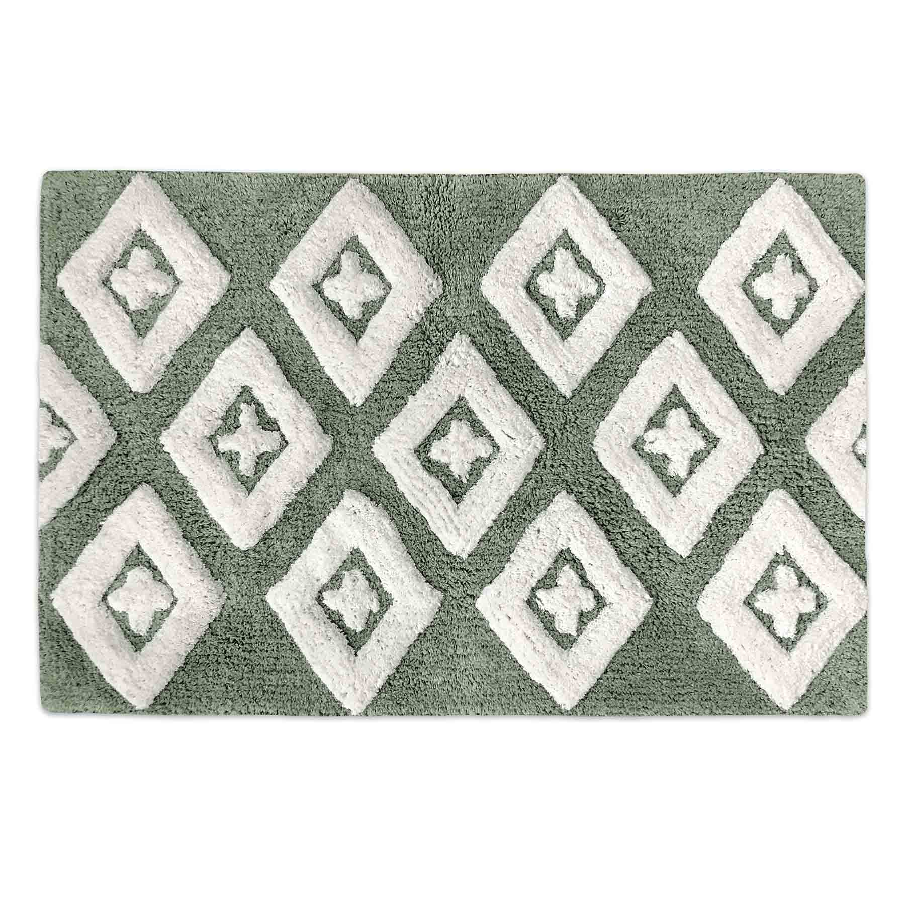 Oxford Green Tufted Bath Rug, 20x30