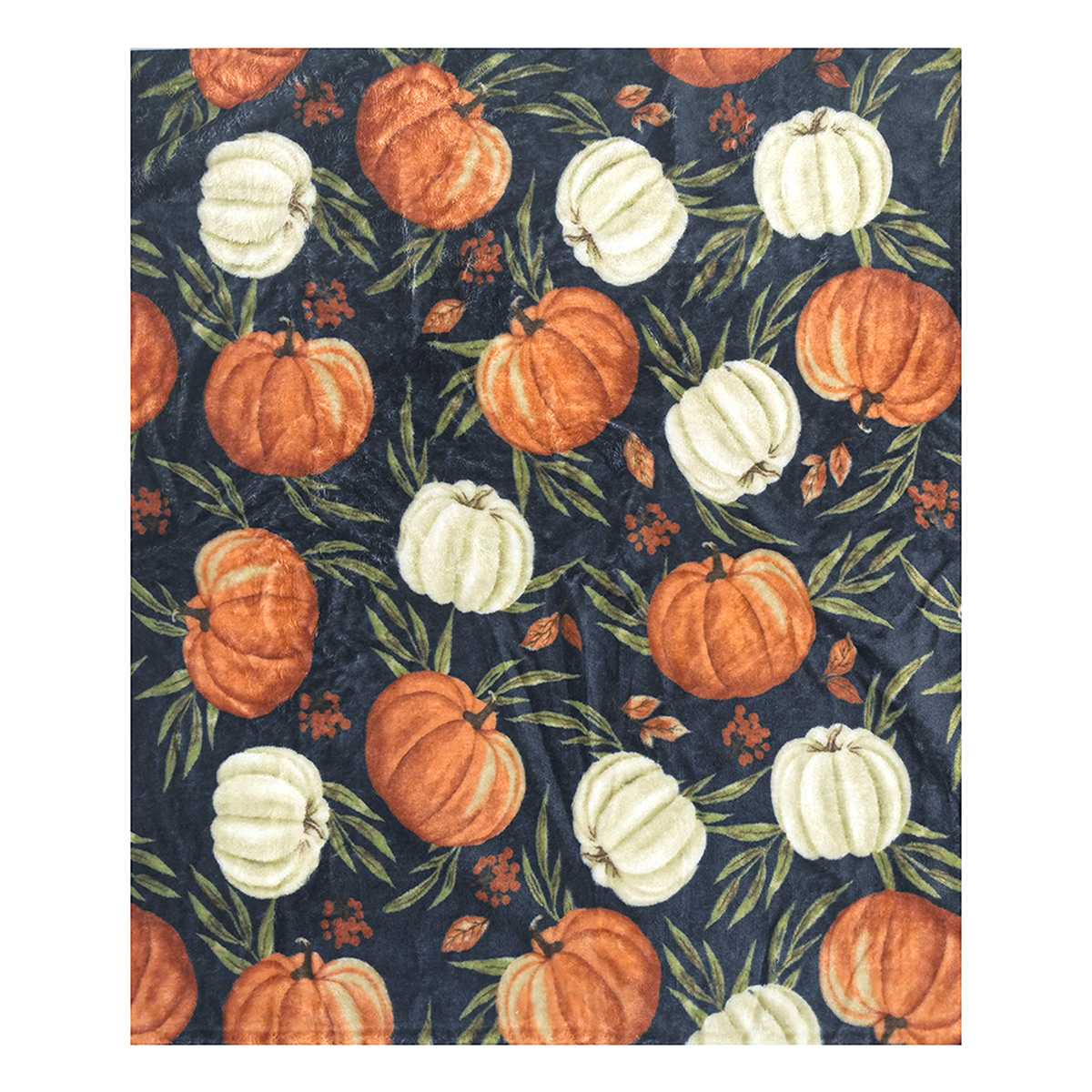 Dark Pumpkin Vines Plush Throw Blanket, 50x60