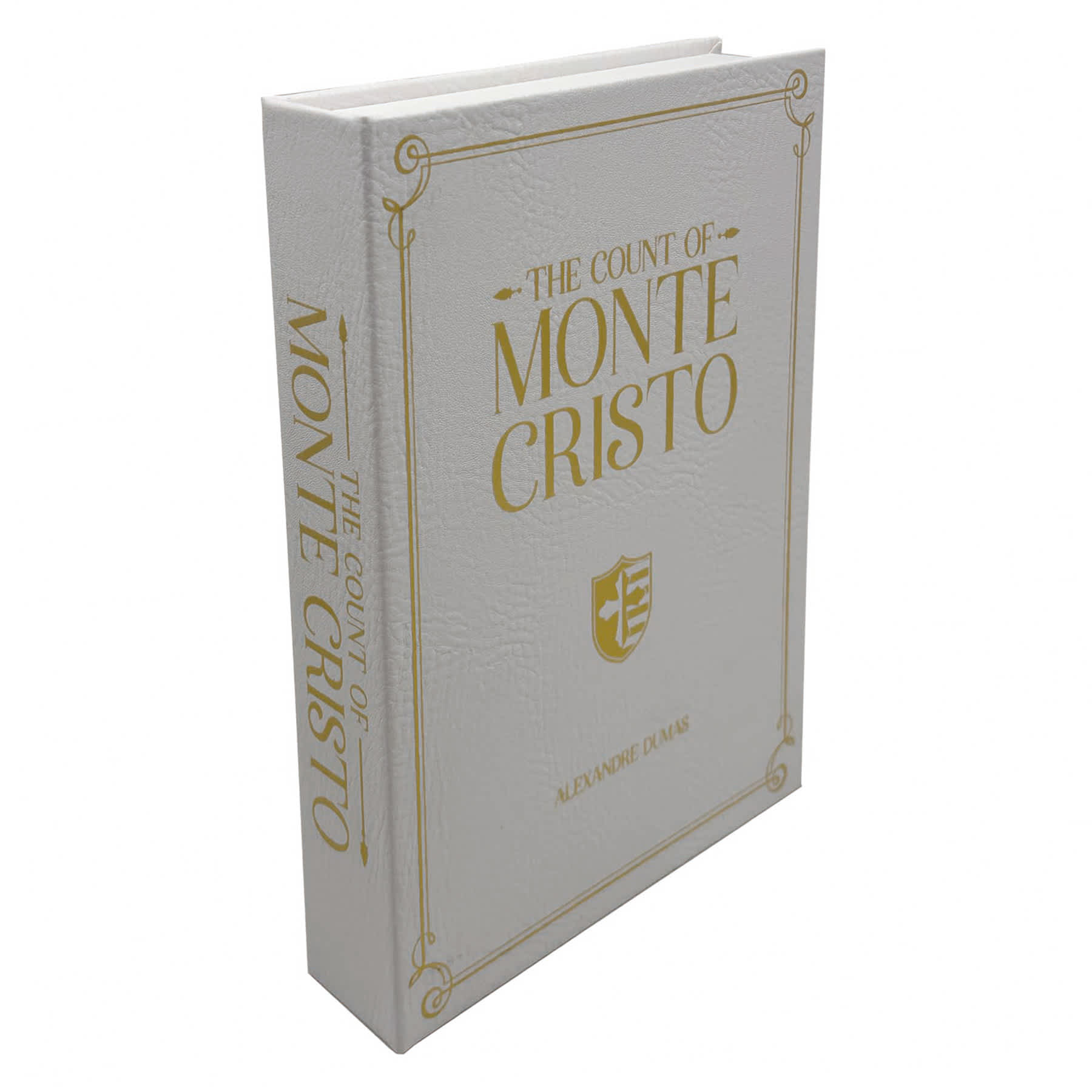 White Faux Leather Monte Cristo Book Box, 11"