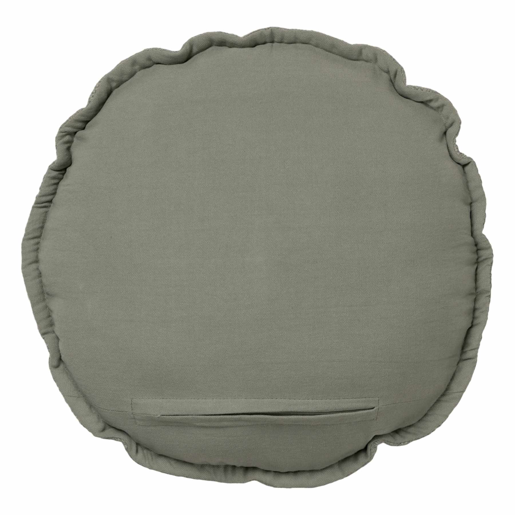 Honeybloom Green Striped Slub Round Throw Pillow, 16"