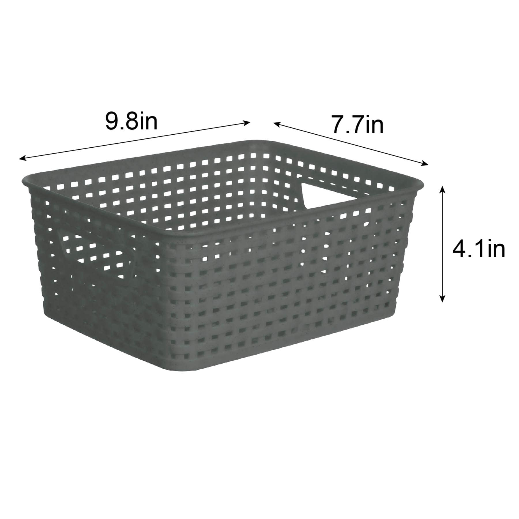 Grey Square Crossover Weave Storage Basket, Small