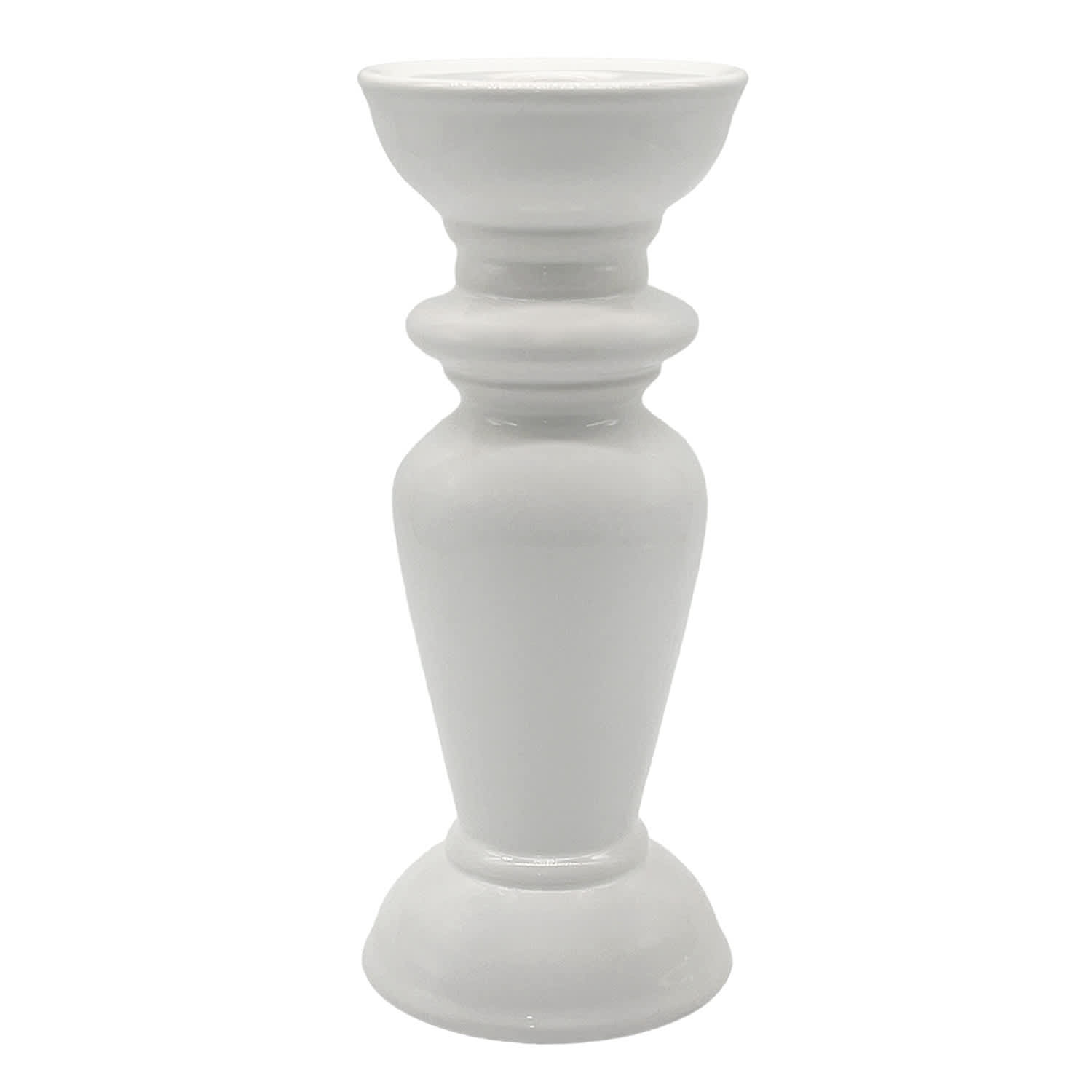 White Dual Candle Holder, 8.5"