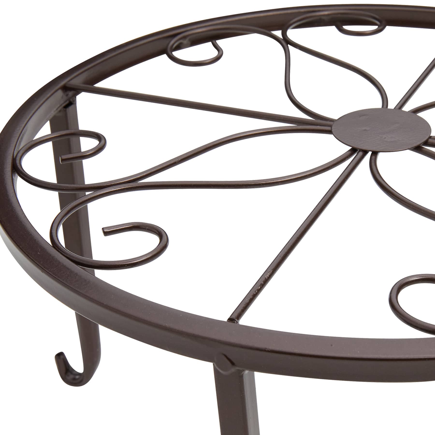Copper Colored Metal Star Plant Stand, Large