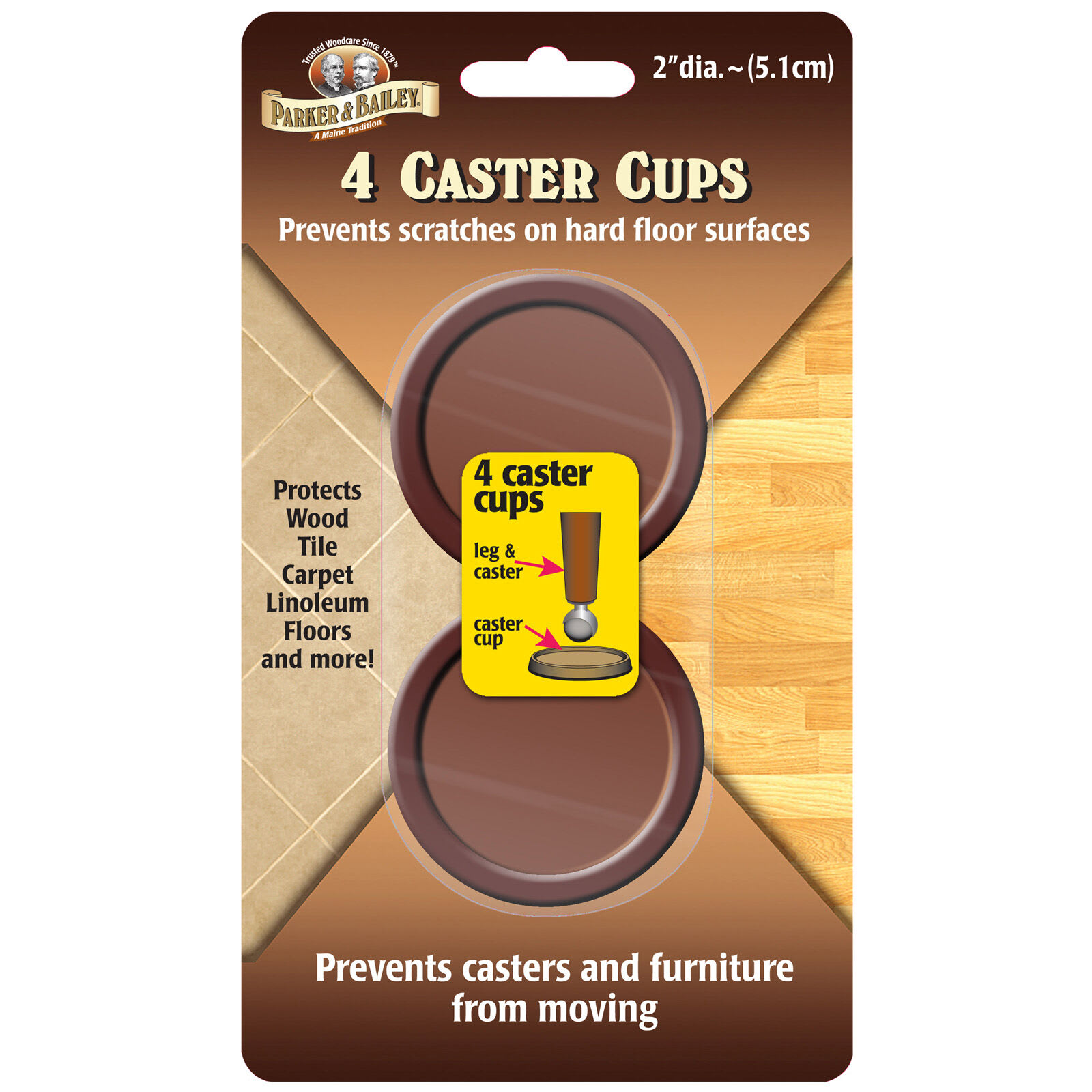 Parker & Bailey 4-Pack Furniture Castor Cups