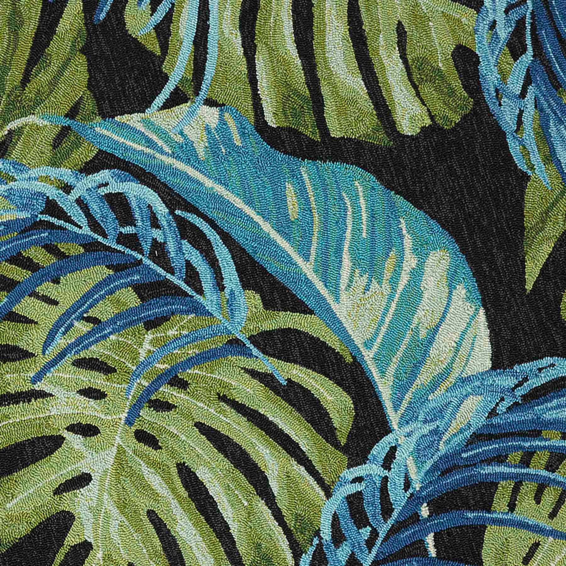 (E534) Santa Monica Palm Tufted Outdoor Area Rug, 5x7