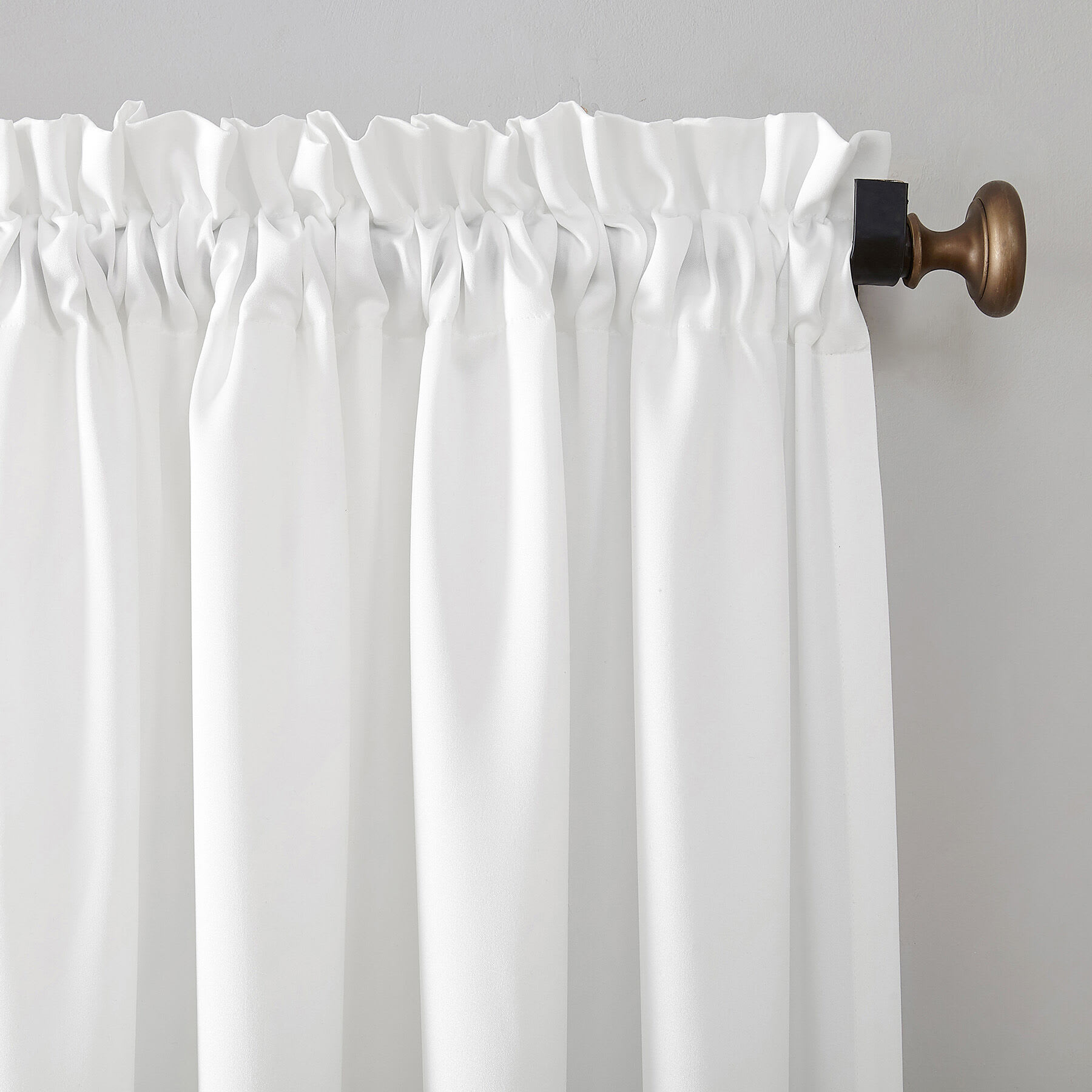Madison White Pole Top Room Darkening Curtain Panel, 63"