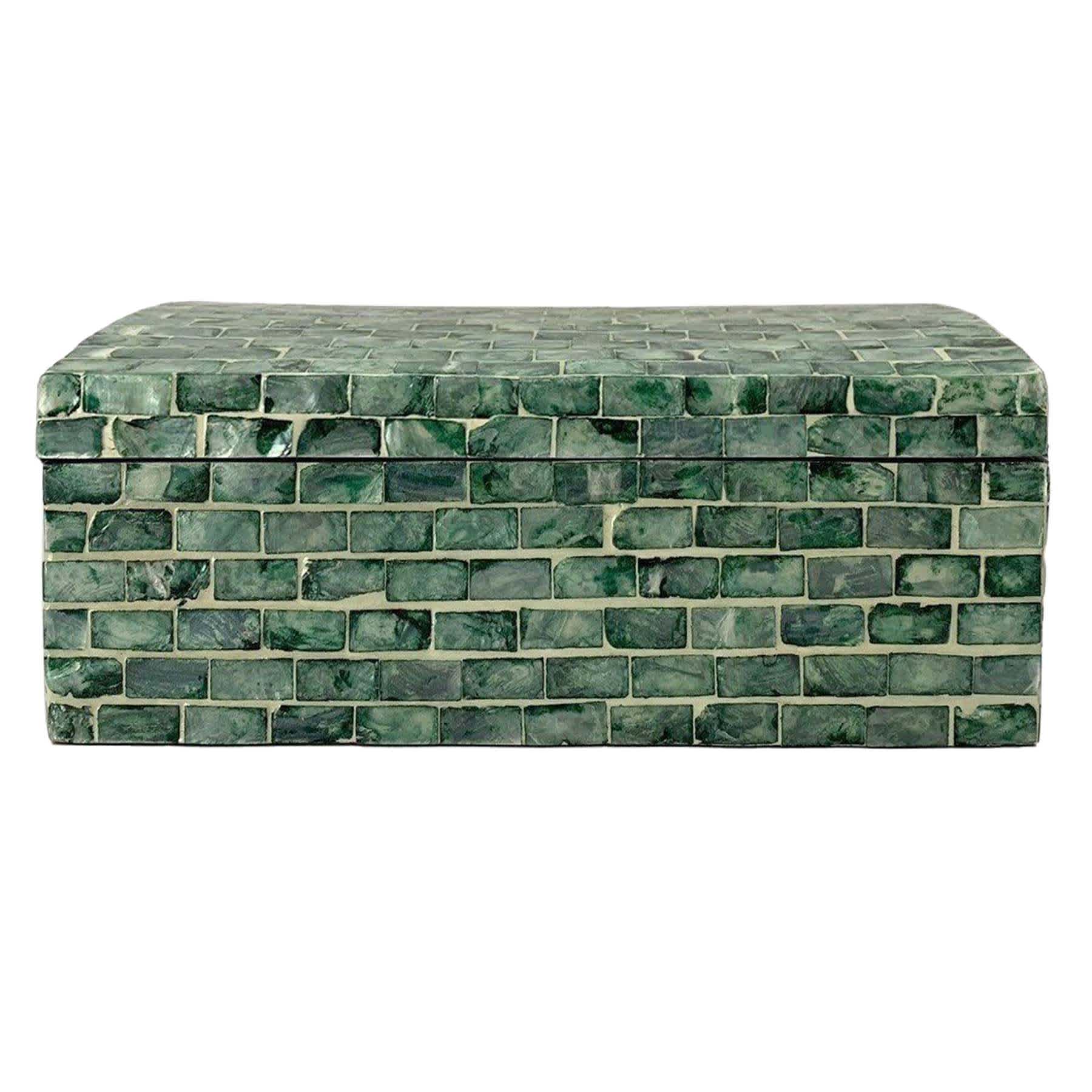 Found & Fable Green Capiz Box, Small