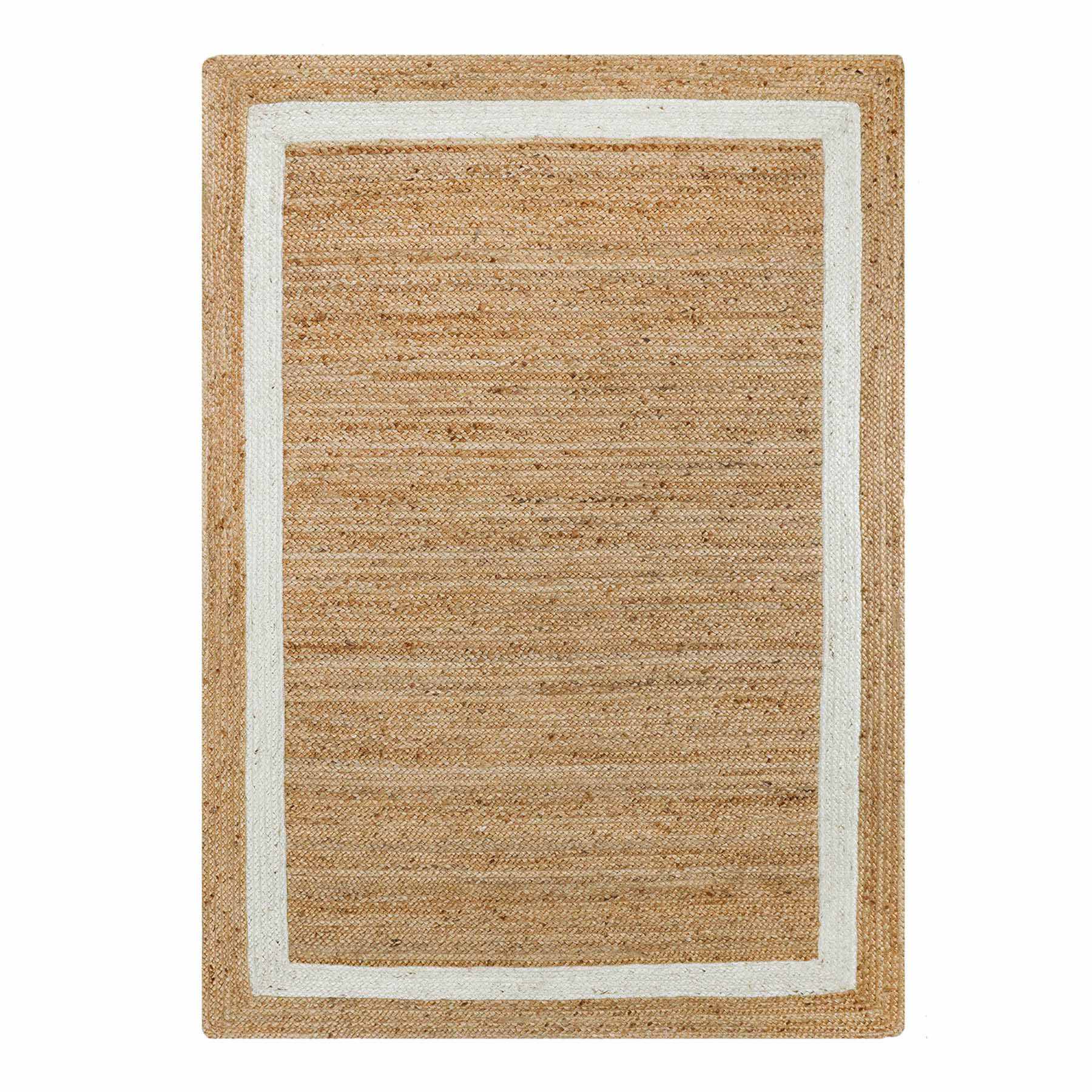 (B728) Providence Kinsey Natural Border Area Rug, 5x7