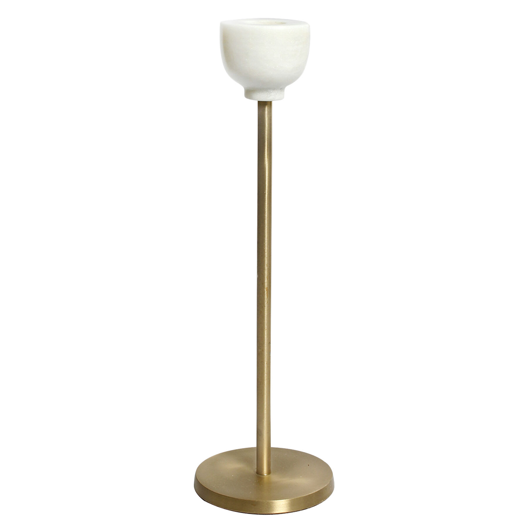 Marbled Brass Candle Holder, 10"