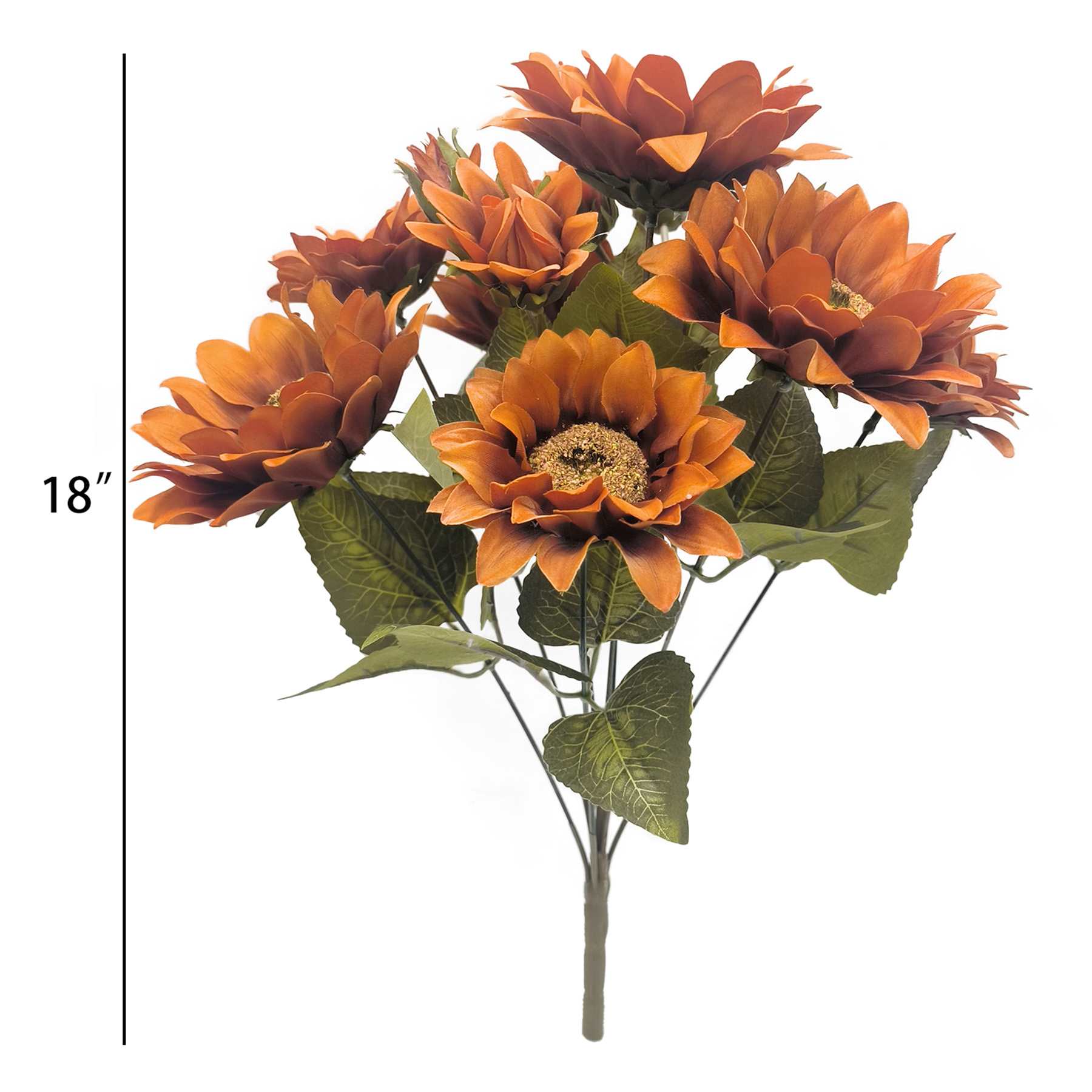 Orange Sunflower Bushes, 18"