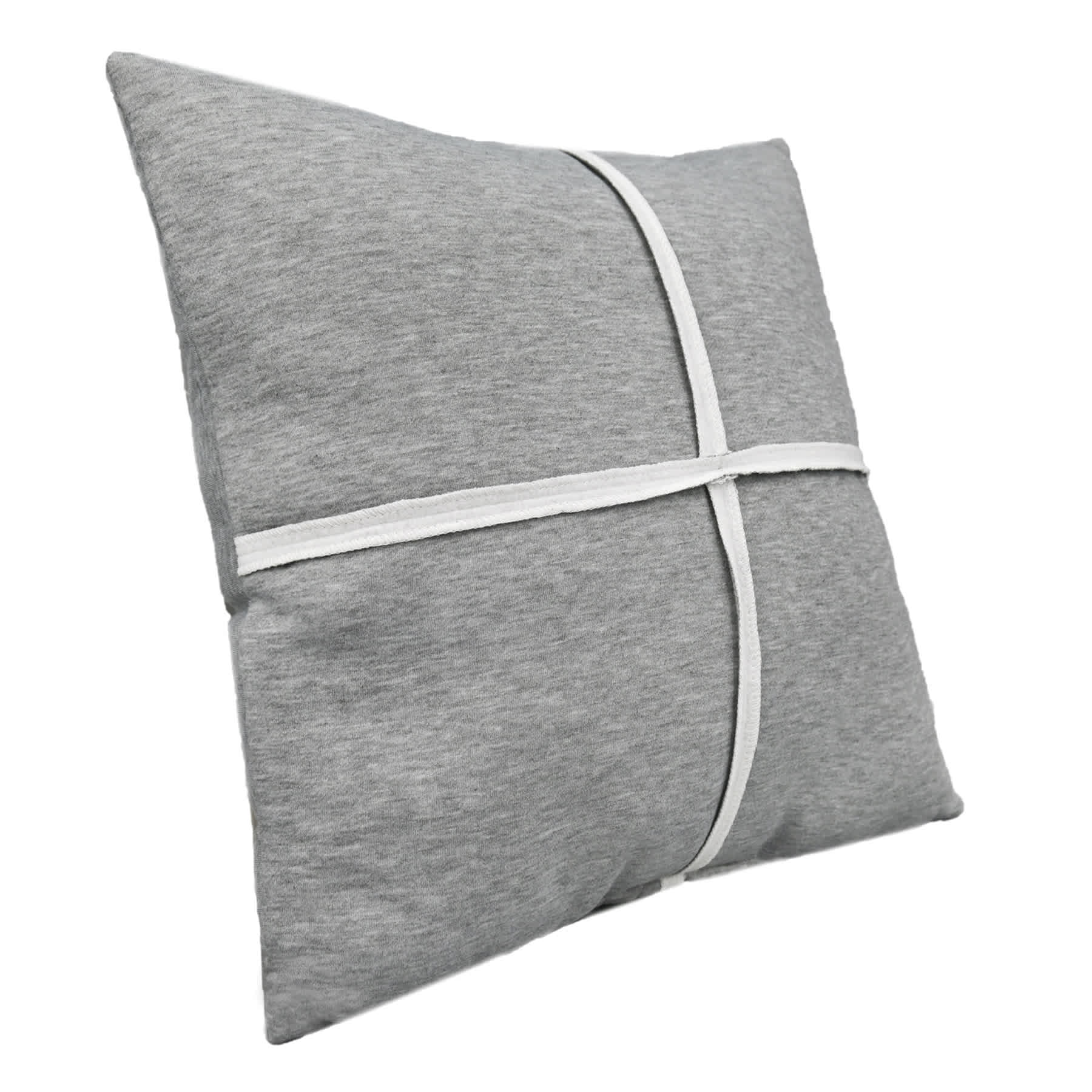 Grey Jersey Throw Pillow, 18"