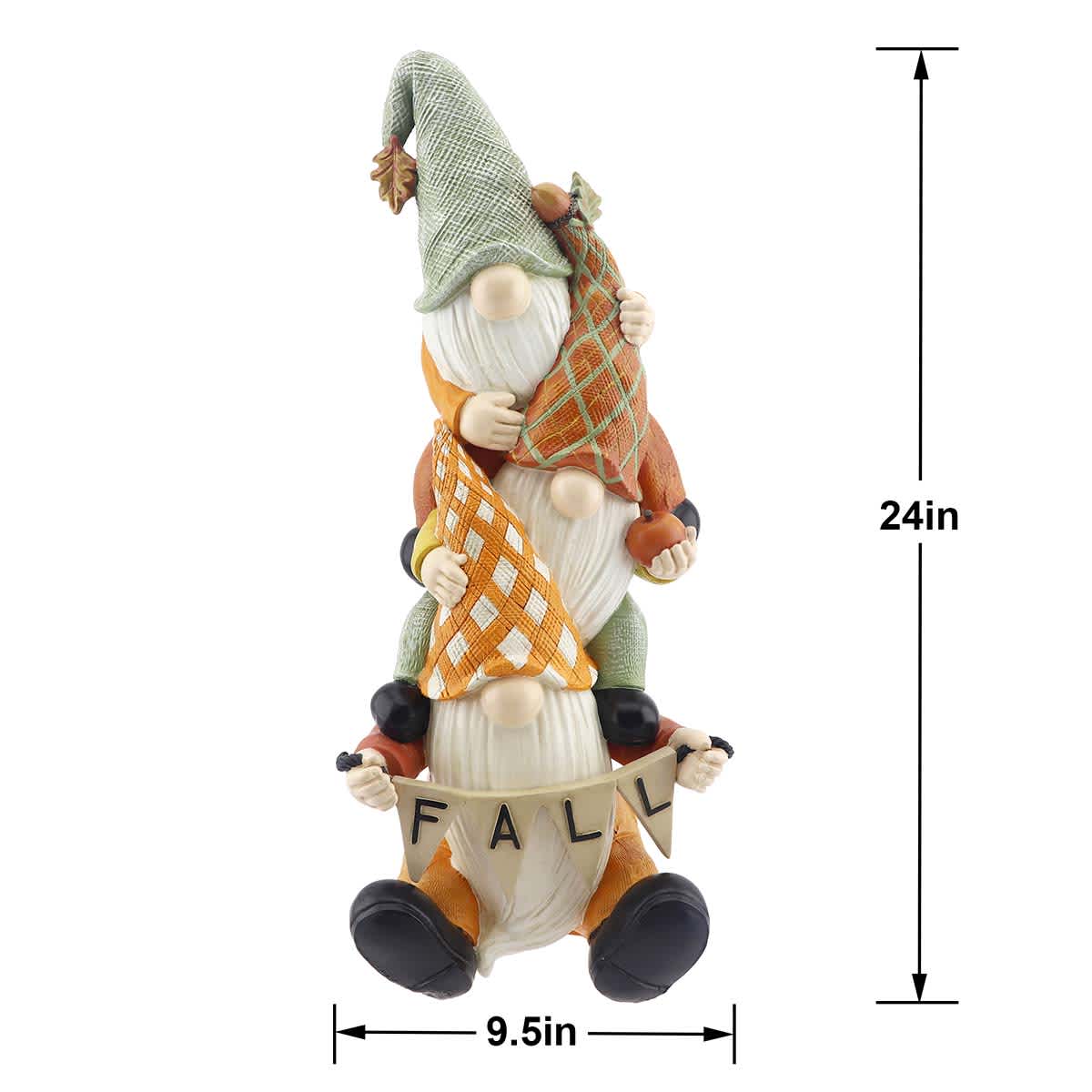 Homespun Harvest Fall Festive Stacked Gnomes, 24"