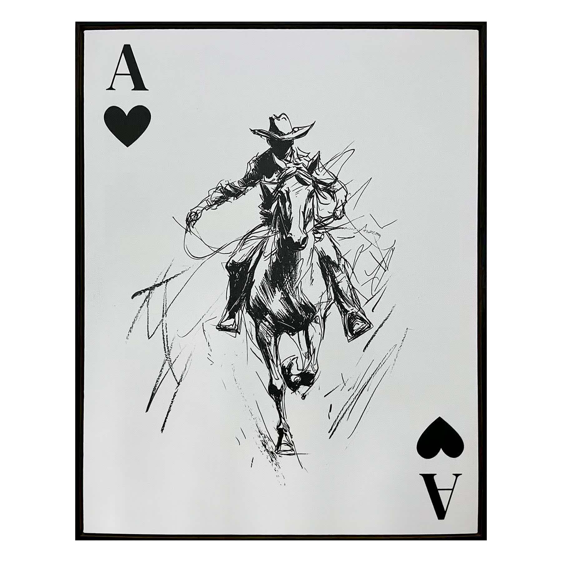 Cowboy Card Canvas Wall Art, 16x20