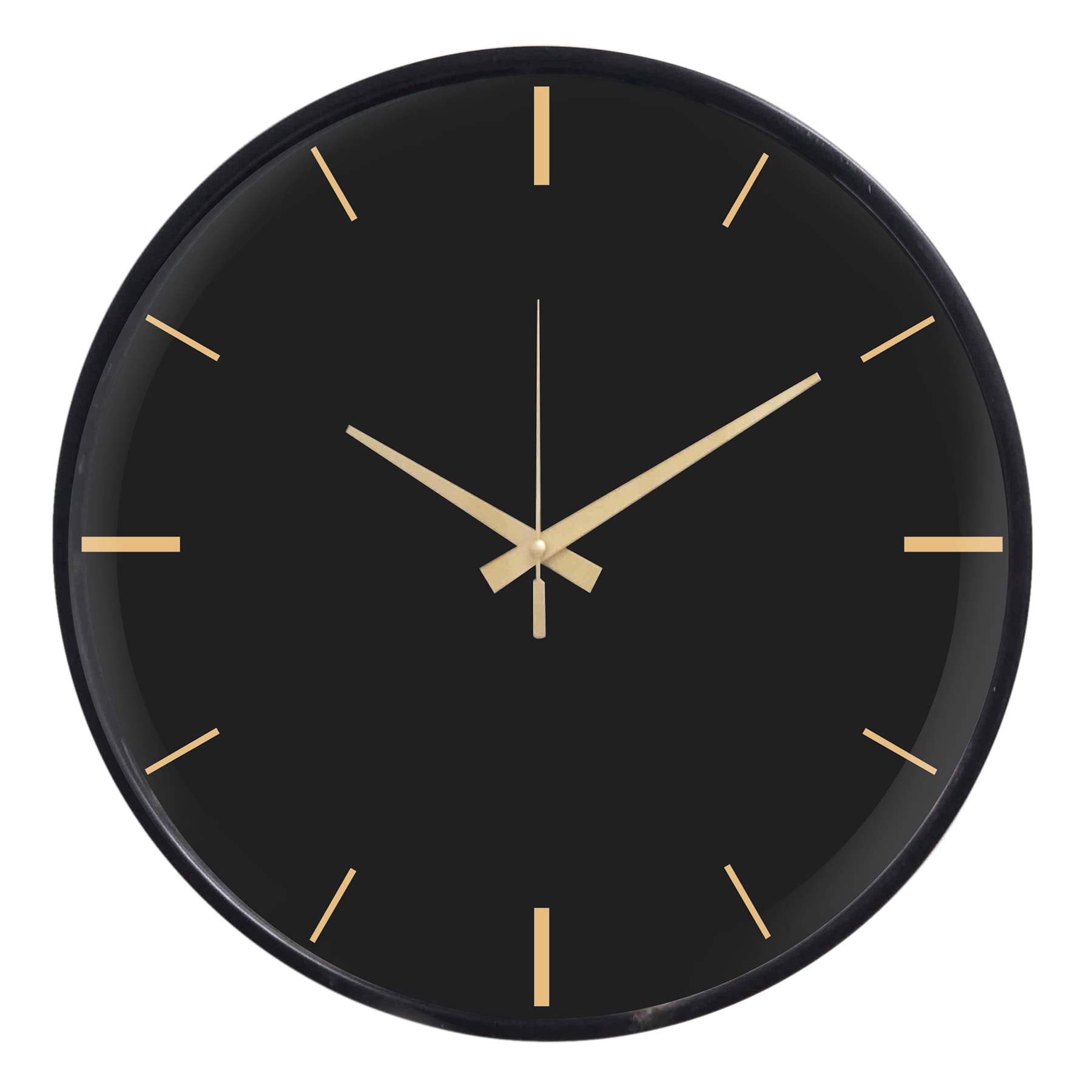Crosby St. Black & Gold Round Wall Clock, 16"