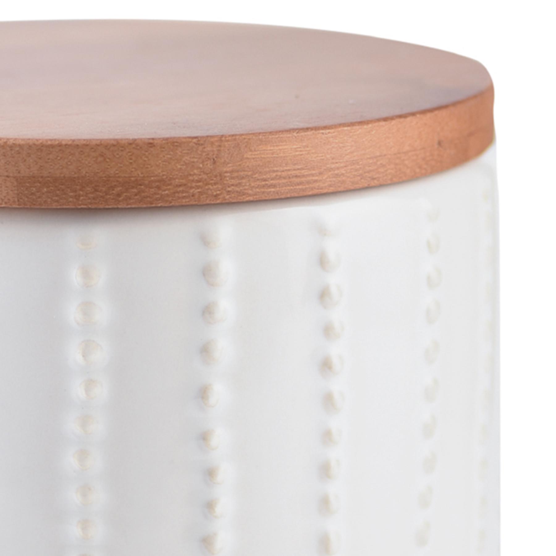 White Dot Stoneware Canister, Small