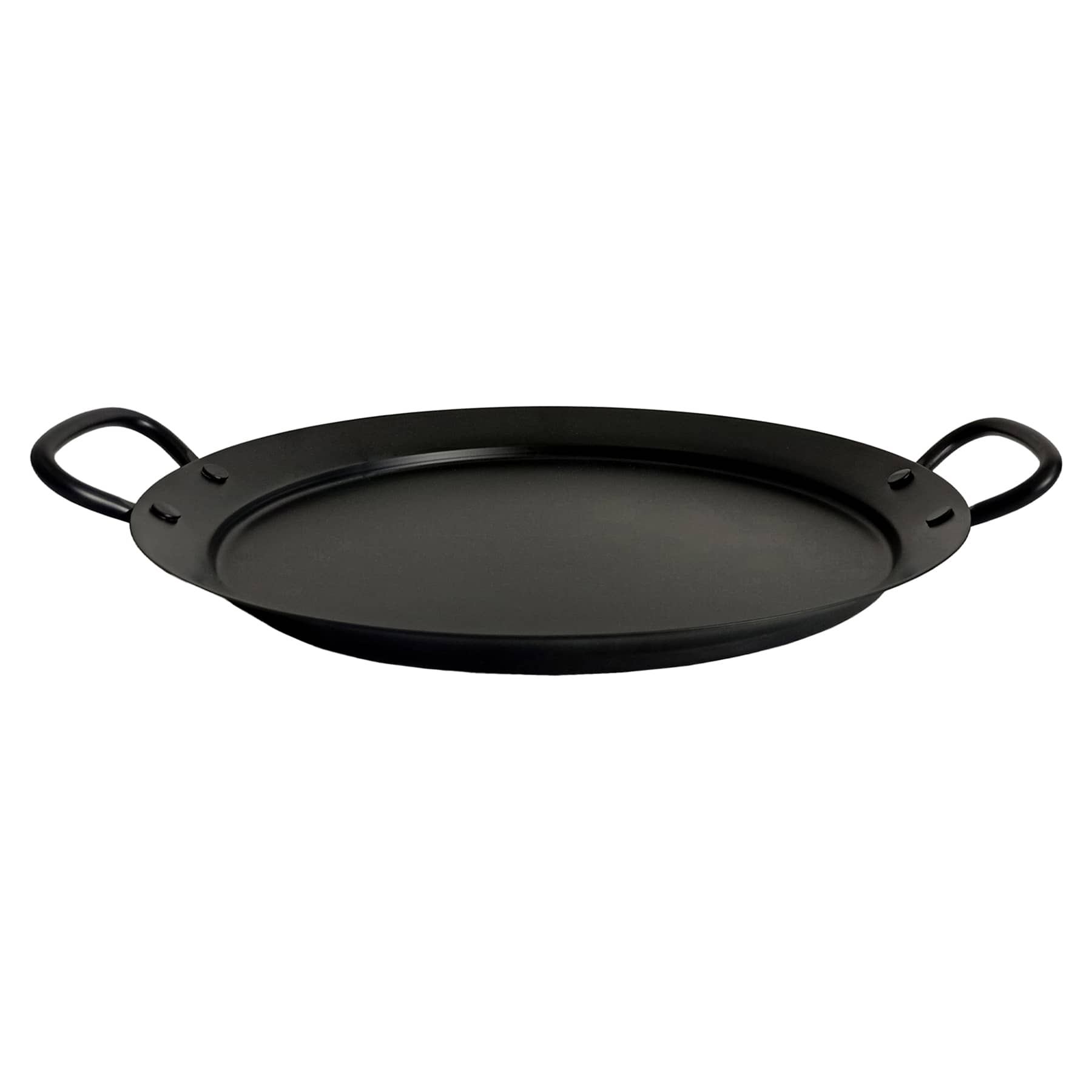 Found & Fable Black Round Charger Plate with Handle