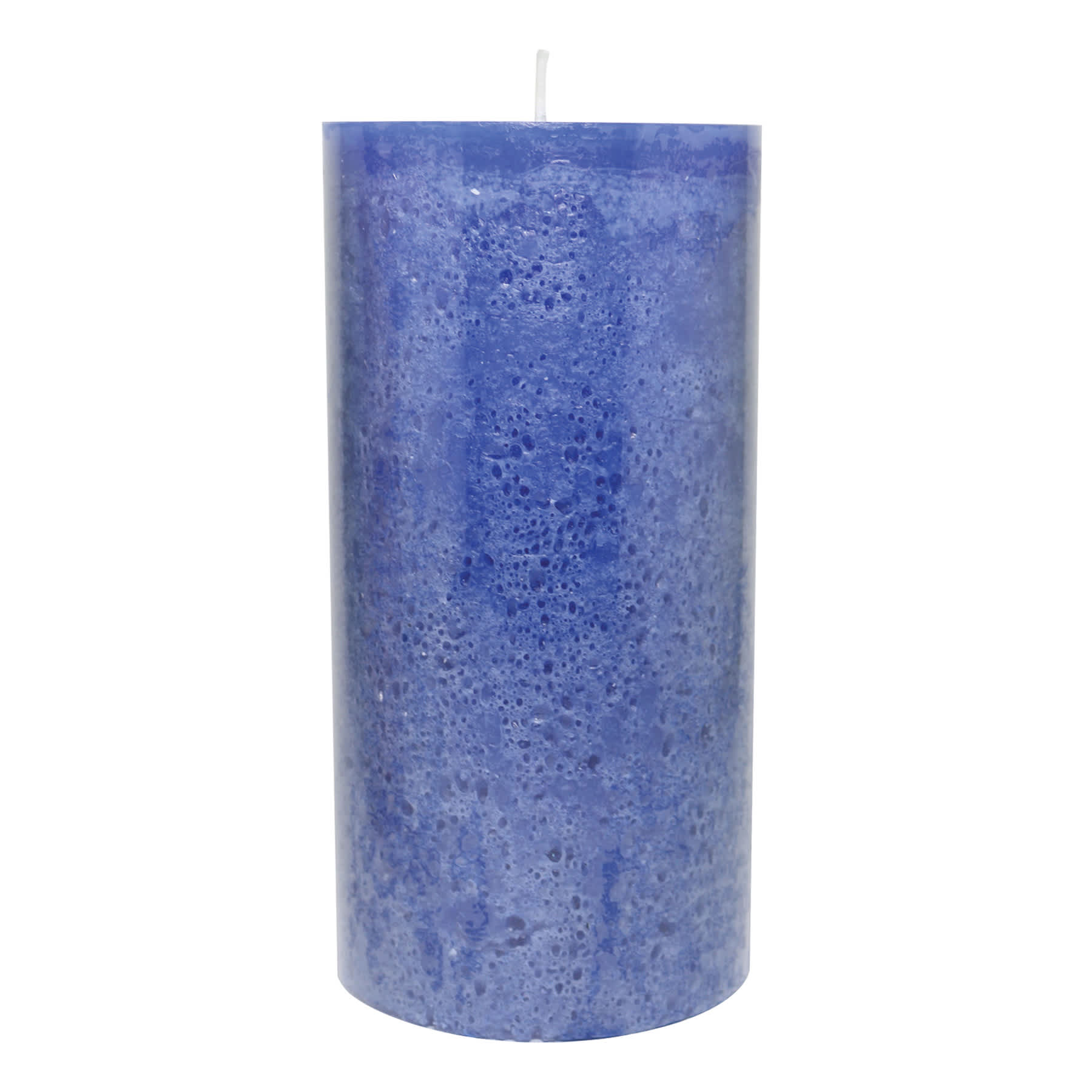 Blue Sponge Pillar Candle, 3x6