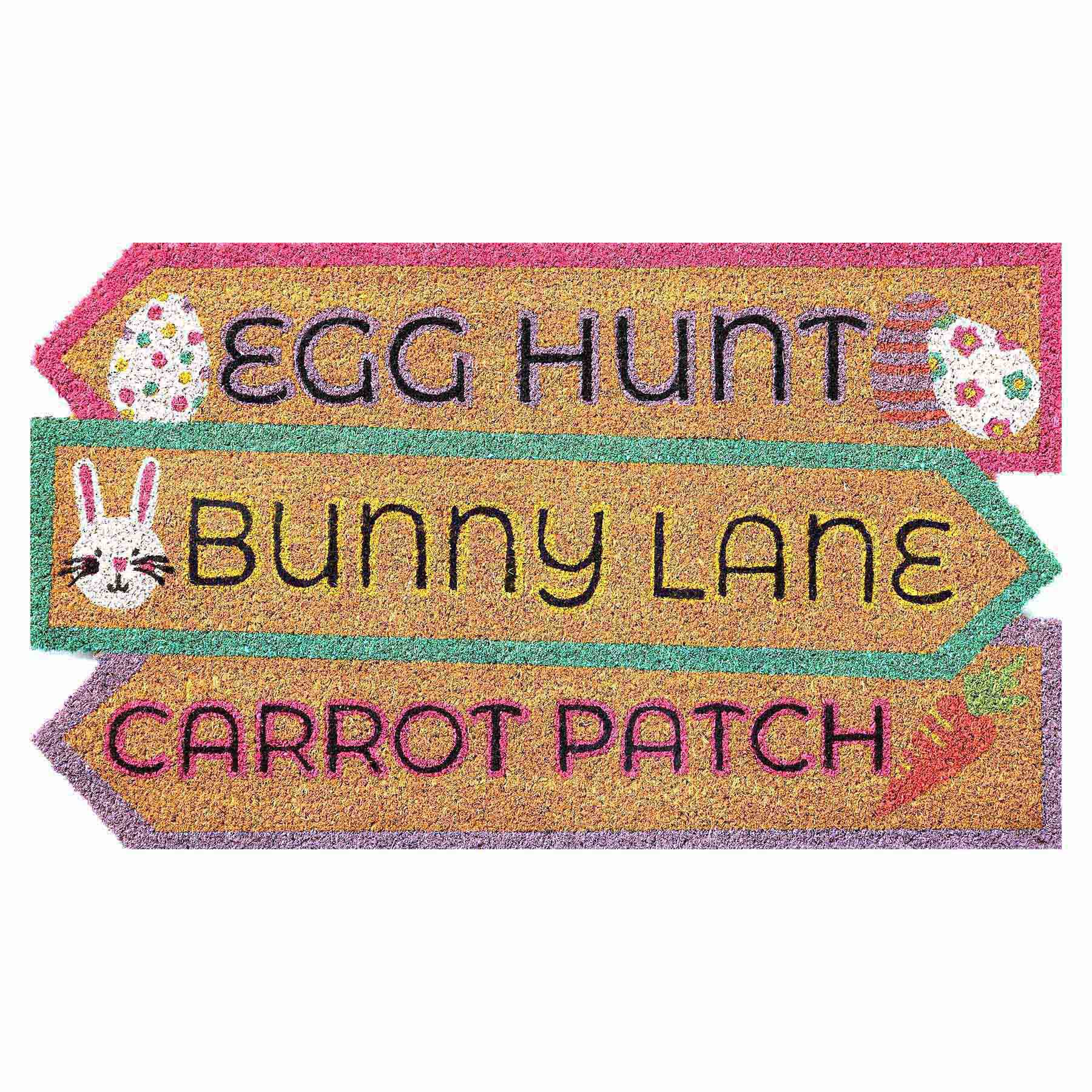 Easter Wayfinding Sign Shaped Coir Mat, 18x30