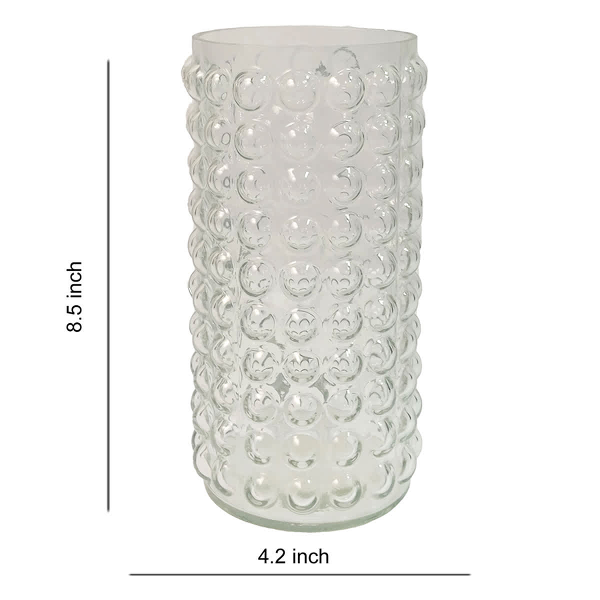 Clear Glass Dot Votive Candle Holder, 8.5"