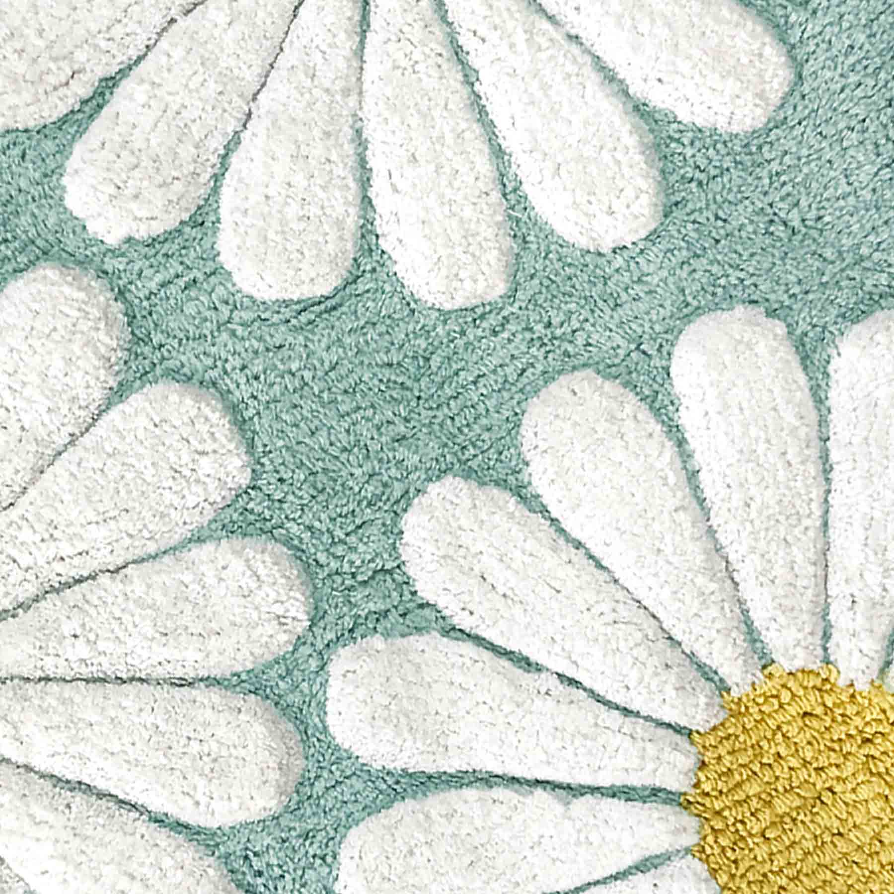 Turquoise Daisy Tufted Bath Rug, 20x30