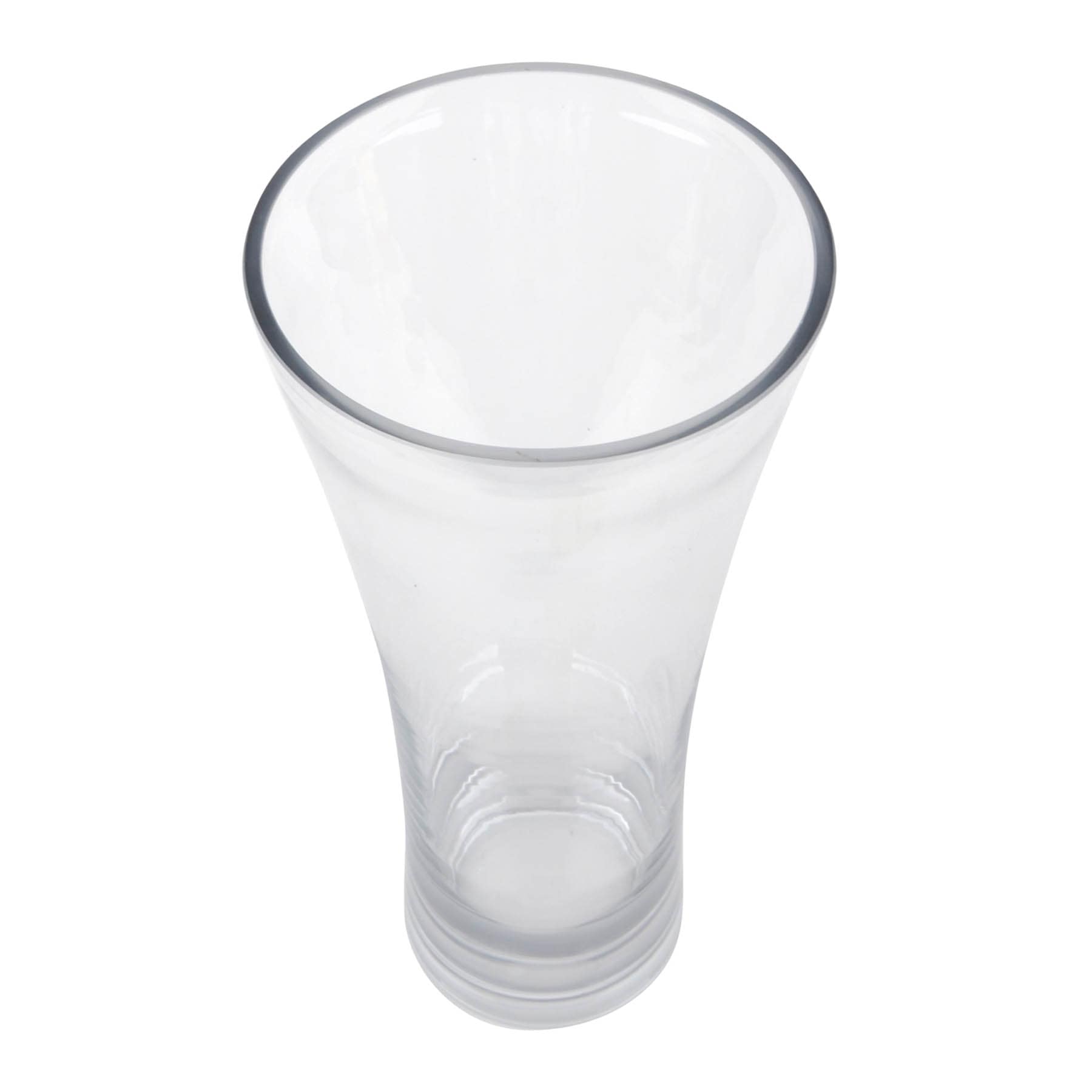 12in Hourglass Clear Glass Vase