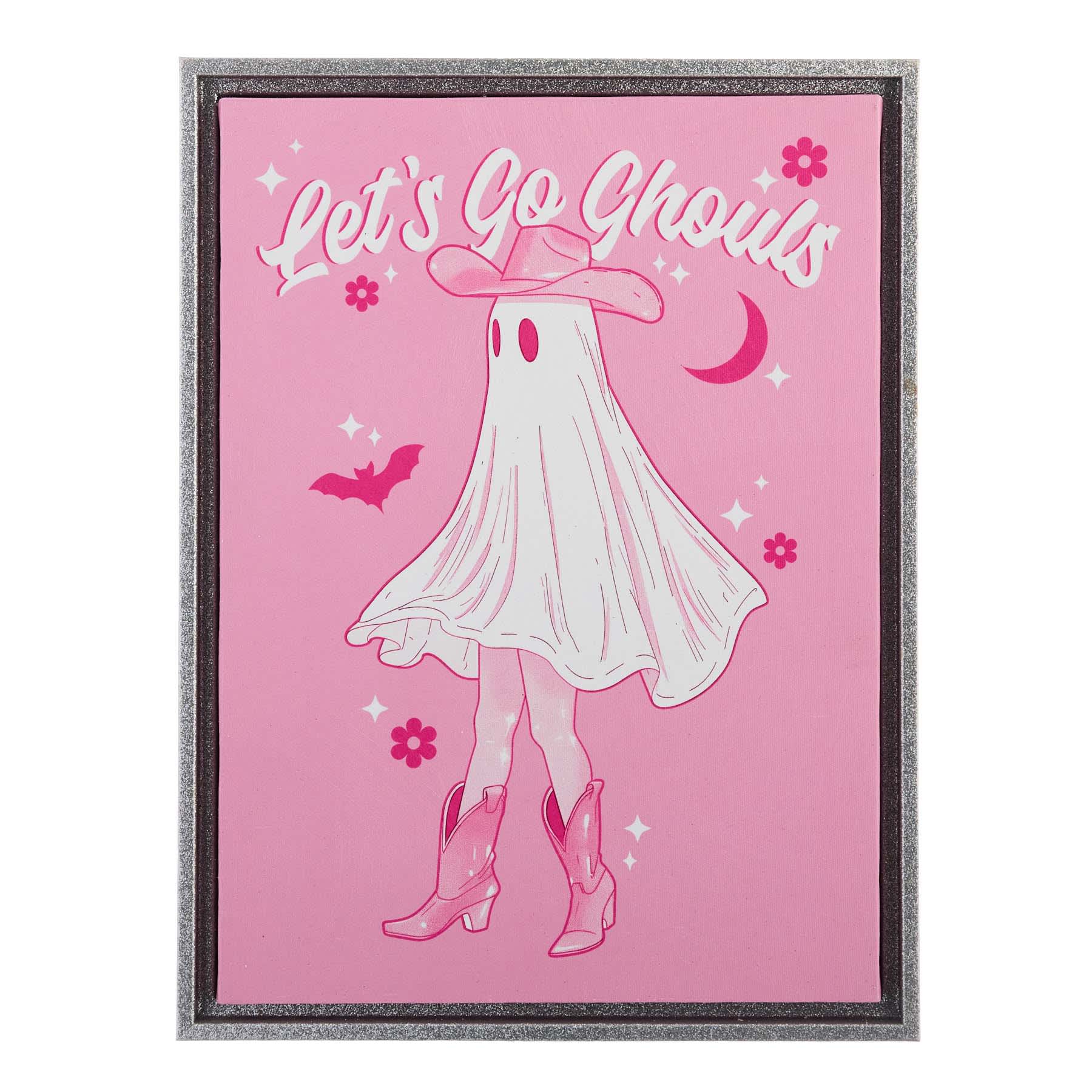 Hey Boo! Framed Go Ghouls Canvas Wall Art, 12x16