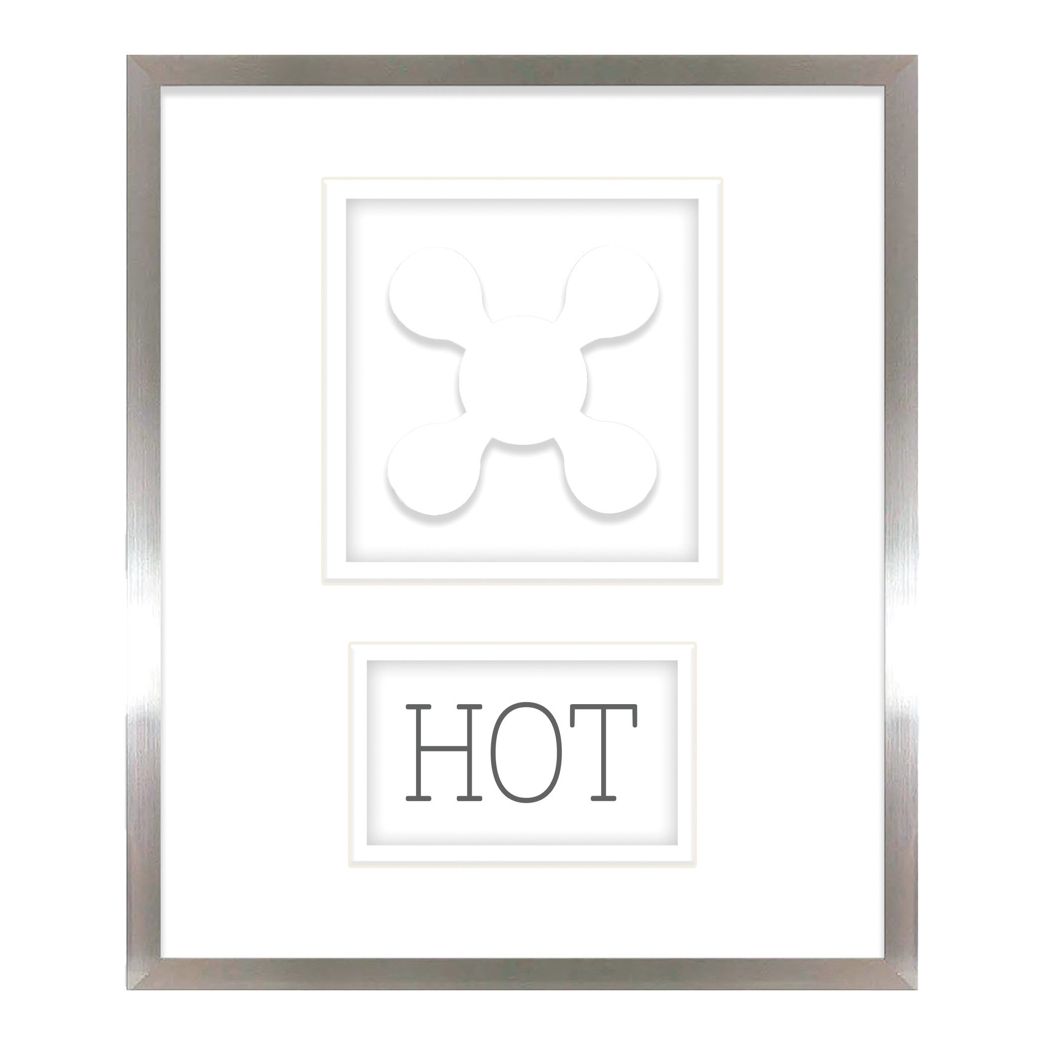 Framed Hot Faucet Print Under Glass Jeweled Wall Art, 13x11
