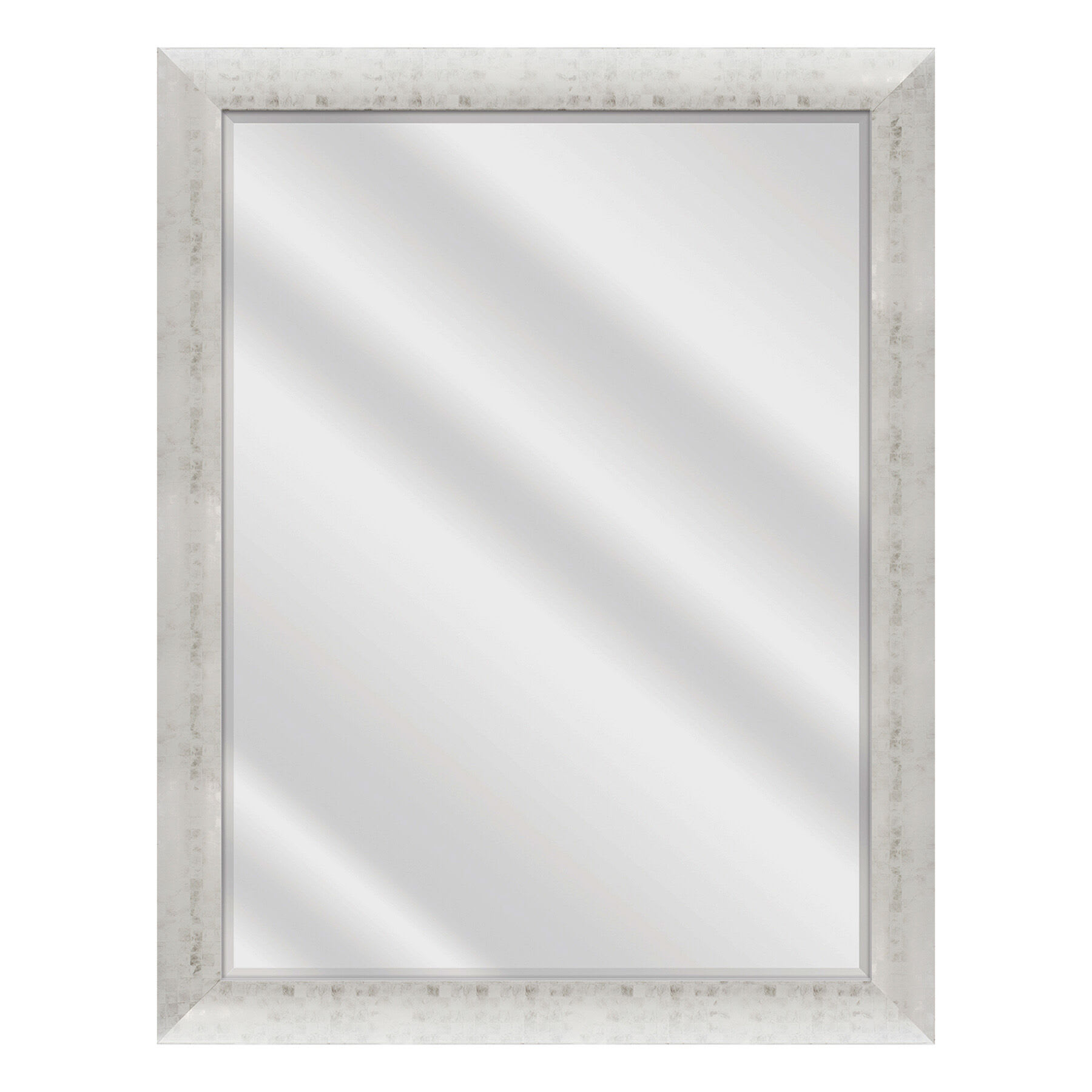 Olivia White & Silver Rectangle Wall Mirror, 43x55