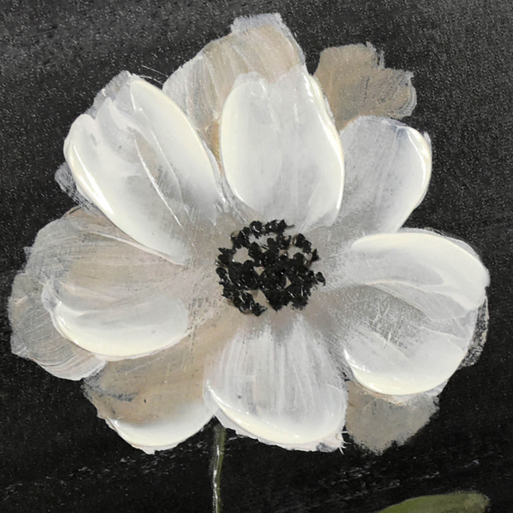 Providence Black Floral Canvas Wall Art, 16x20