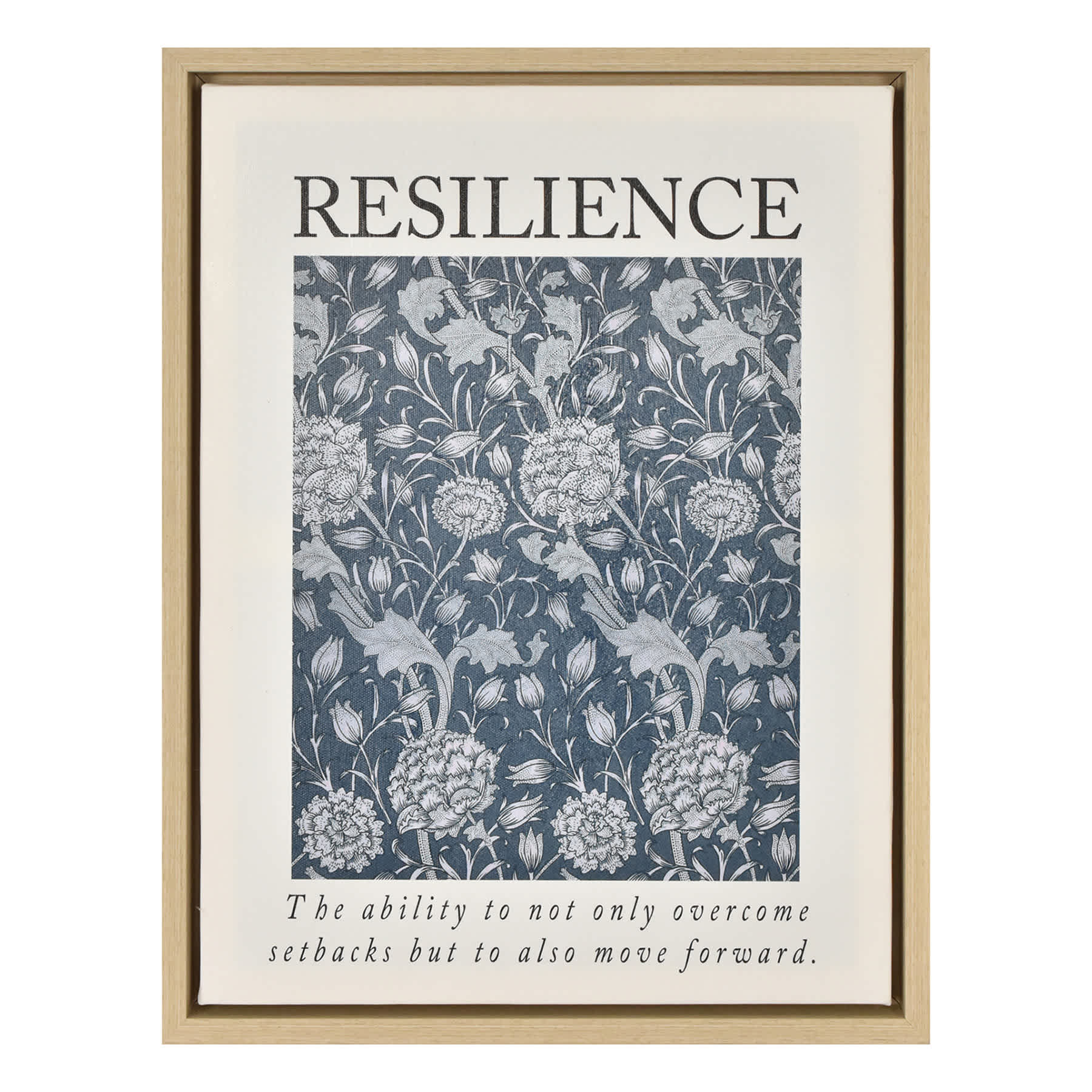 Framed Resilience Botanical Canvas Wall Art, 13x15