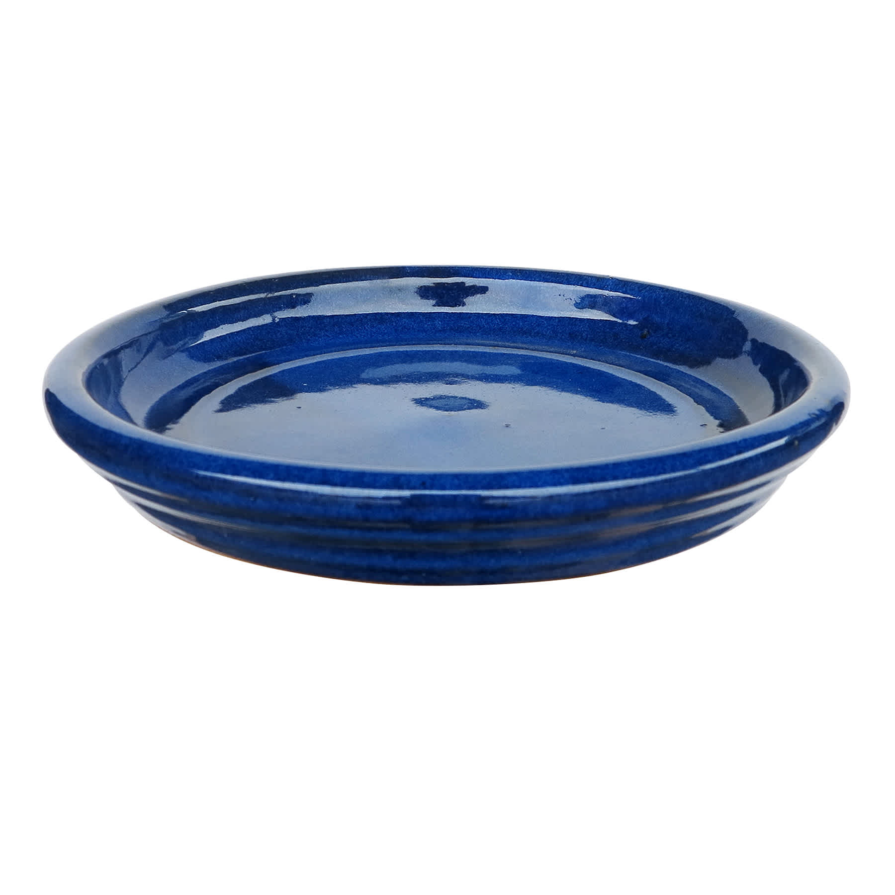 Imperial Blue Ceramic Outdoor Saucer, Medium