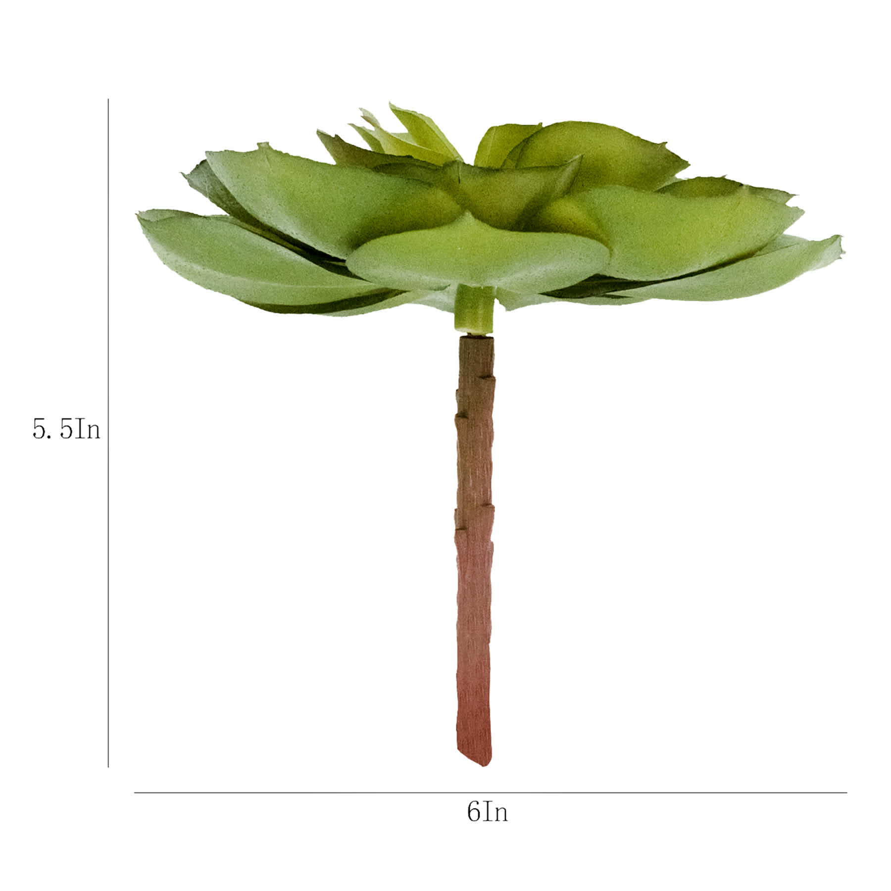 Green Flocked Succulent Pick, 5.5"