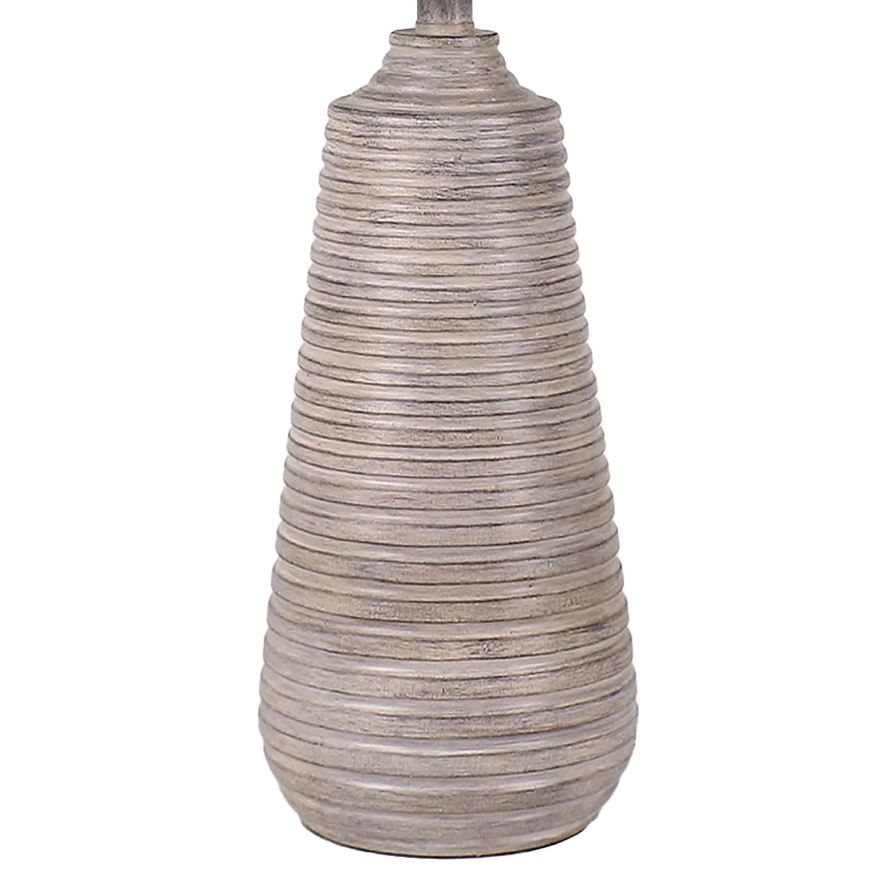 Grey Ribbed Distressed Medium Table Lamp with Shade, 26"