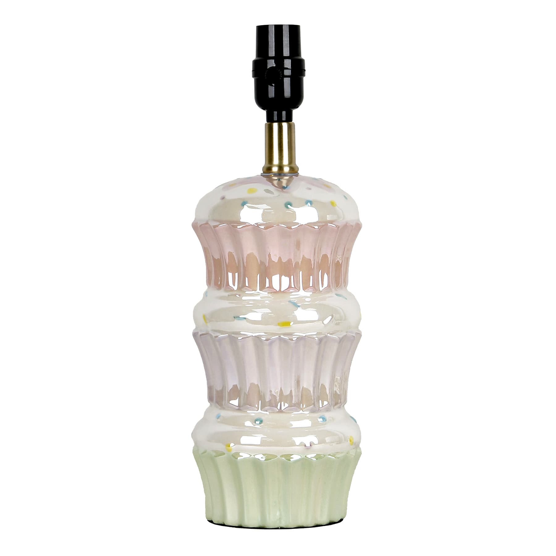 Pastel Ceramic Stacked Cupcake Lamp with Shade, 19"