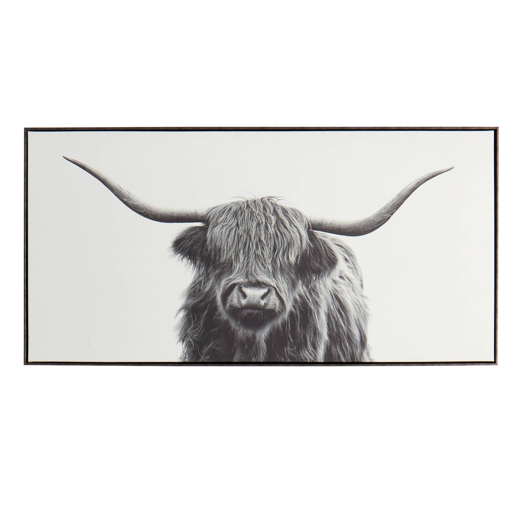Ty Pennington Framed Highland Cow Canvas Wall Art, 48x24