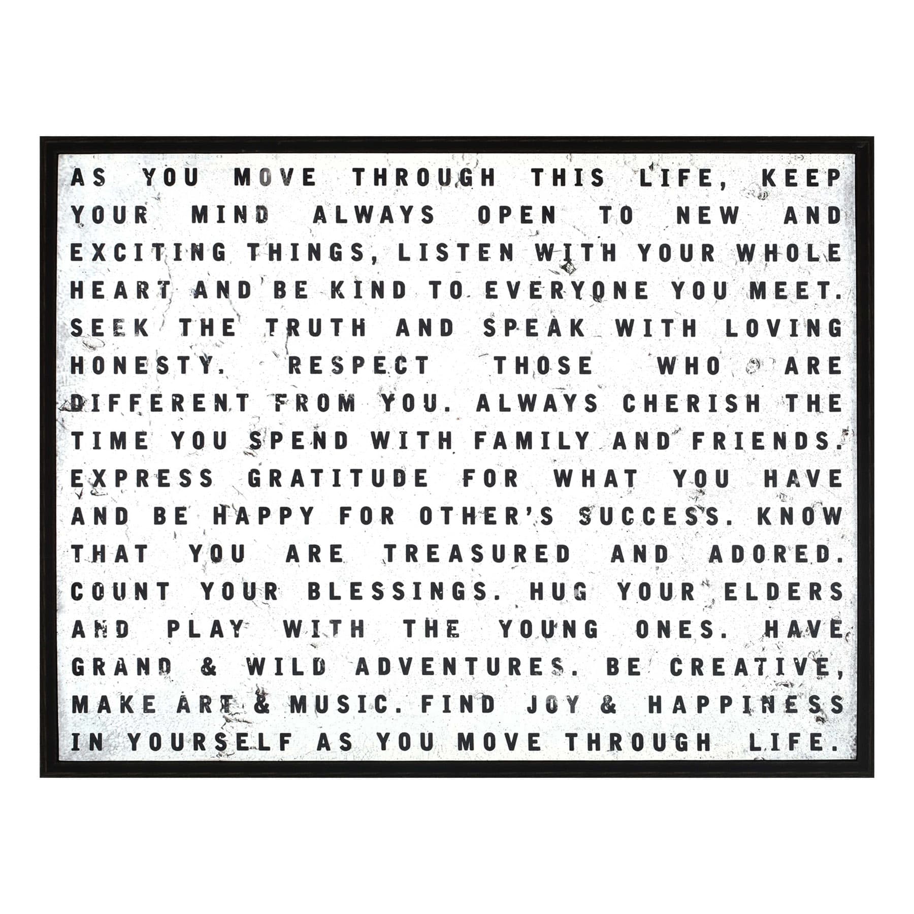Framed Sentiment Words Wall Sign, 28x22