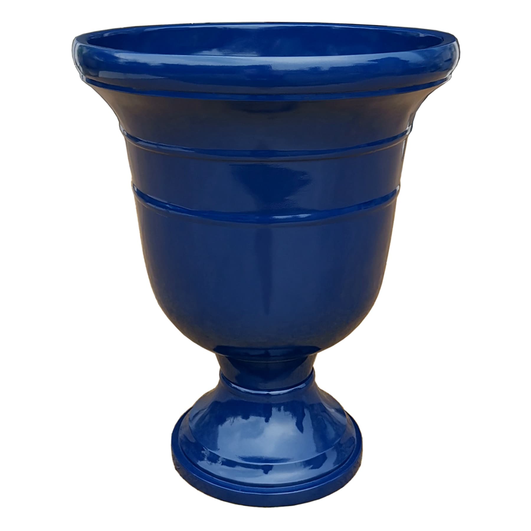 Providence Dark Blue Florian Urn Outdoor Planter, Medium