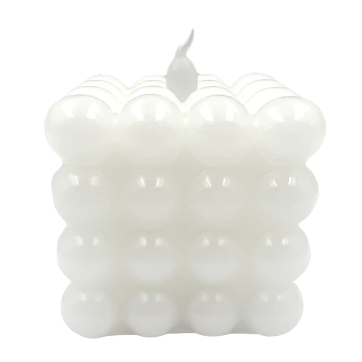 White Square LED Bubble Candle with 5-Hour Timer