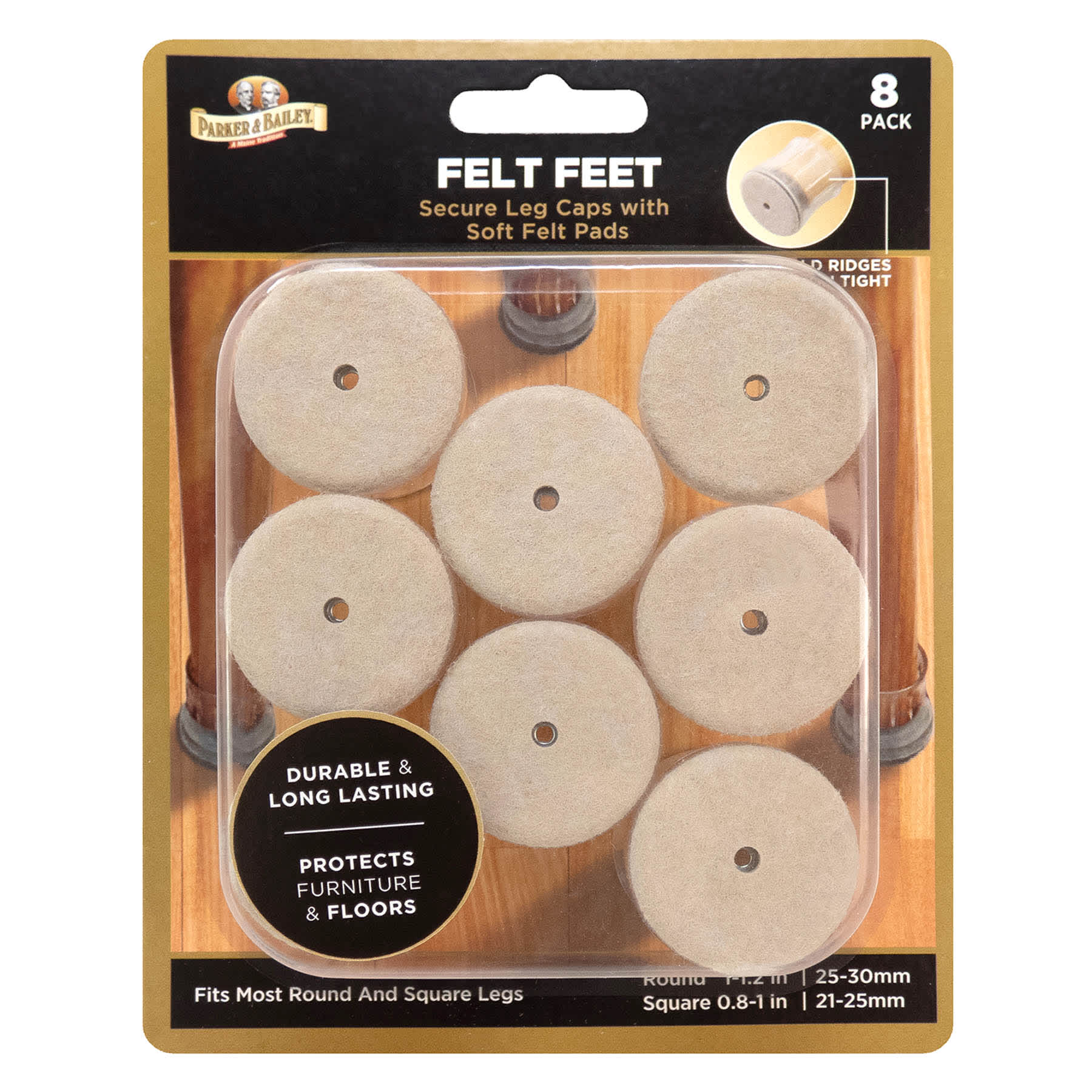 8-Pieces Parker Bailey Felt Feet Pads