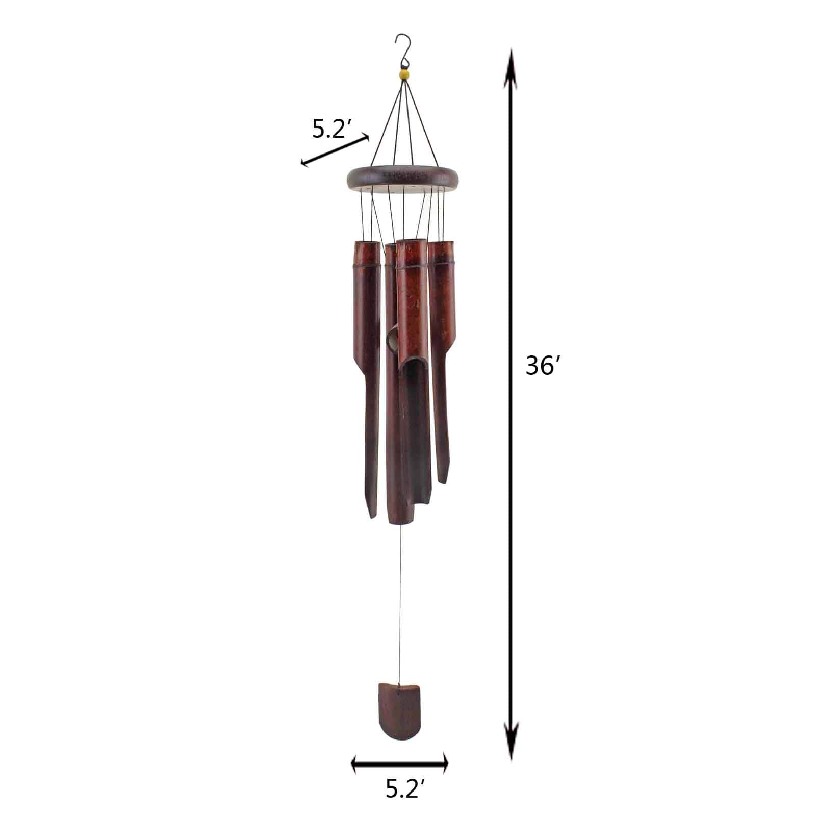 Bamboo Wood Wind Chime, 36"