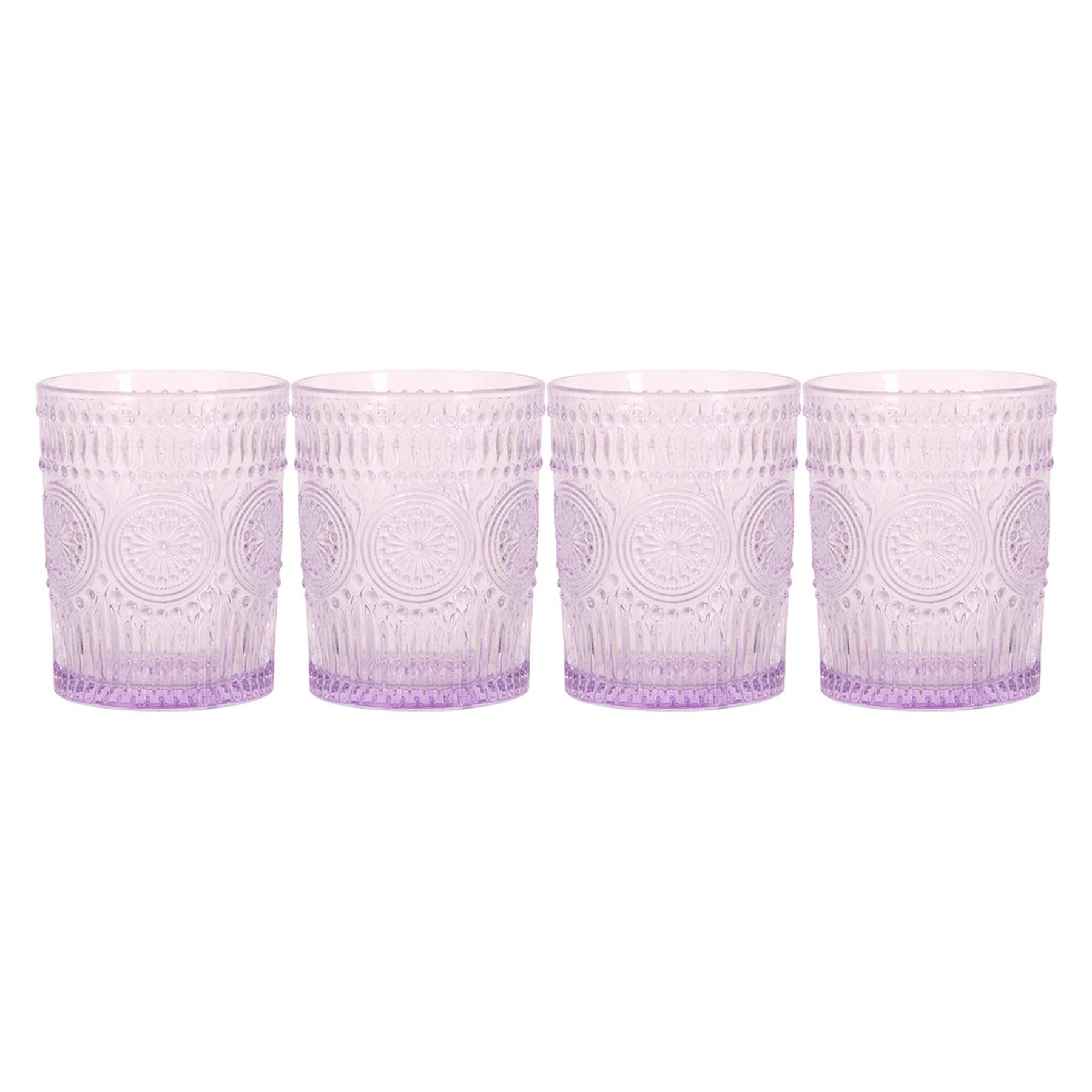 Set of 4 Circa Lavender Double Old Fashioned Glasses, 10oz