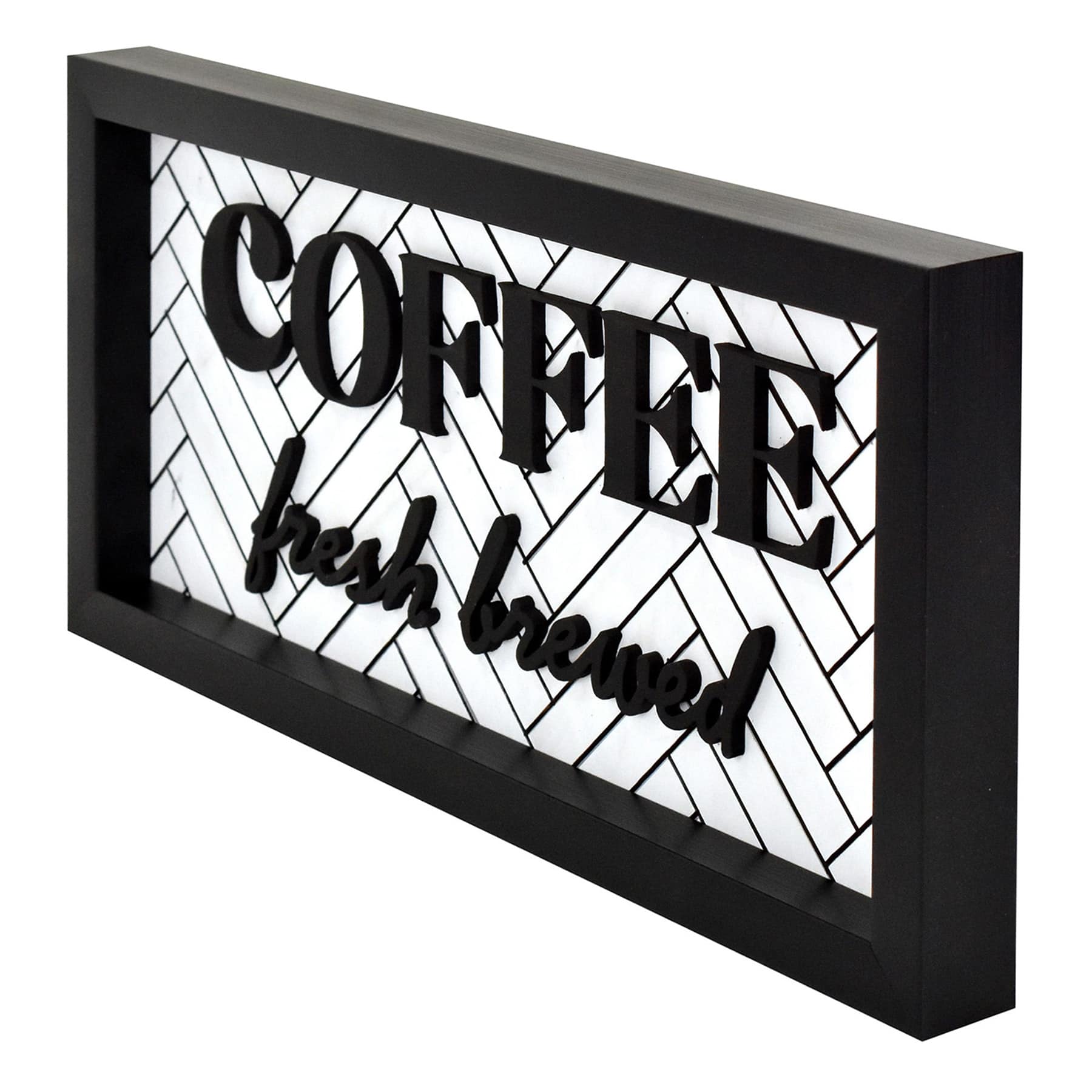 Coffee Fresh Brewed Framed Wall Decor, 18x8