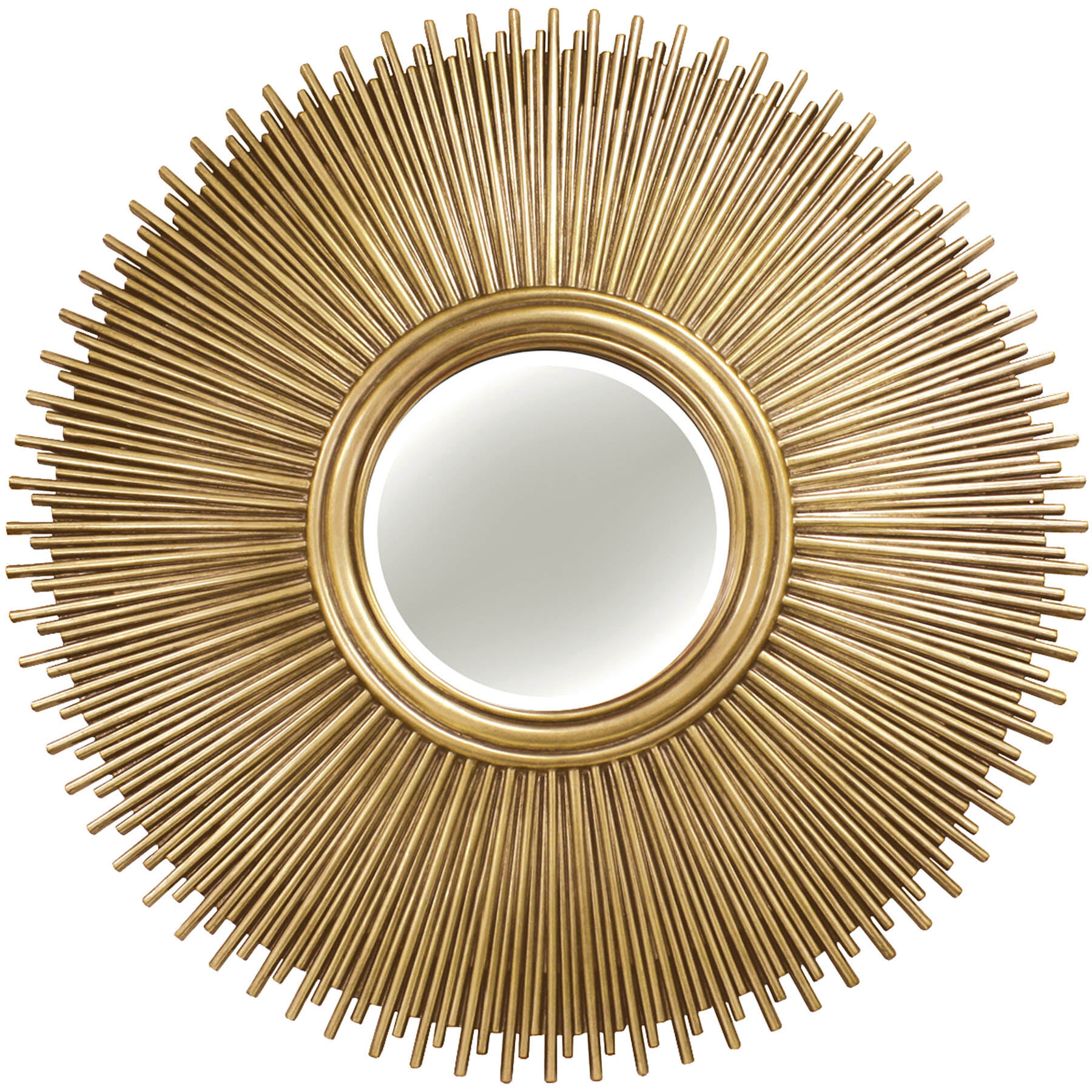 Sunburst Polyurethane Soft Gold Round Wall Mirror, 49"