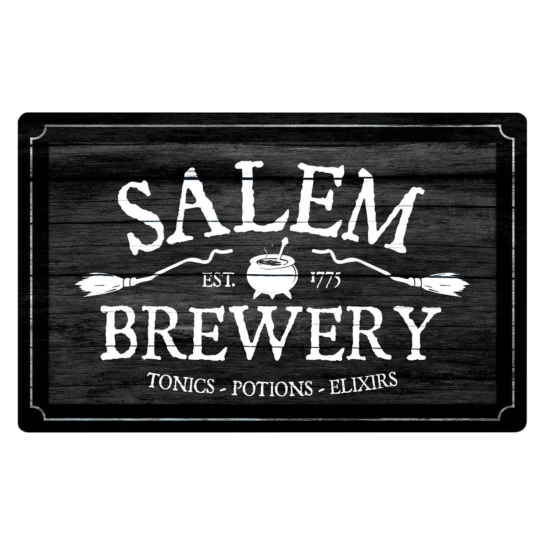 Spellbound Salem Brewery Metal Halloween Sign, 17x11