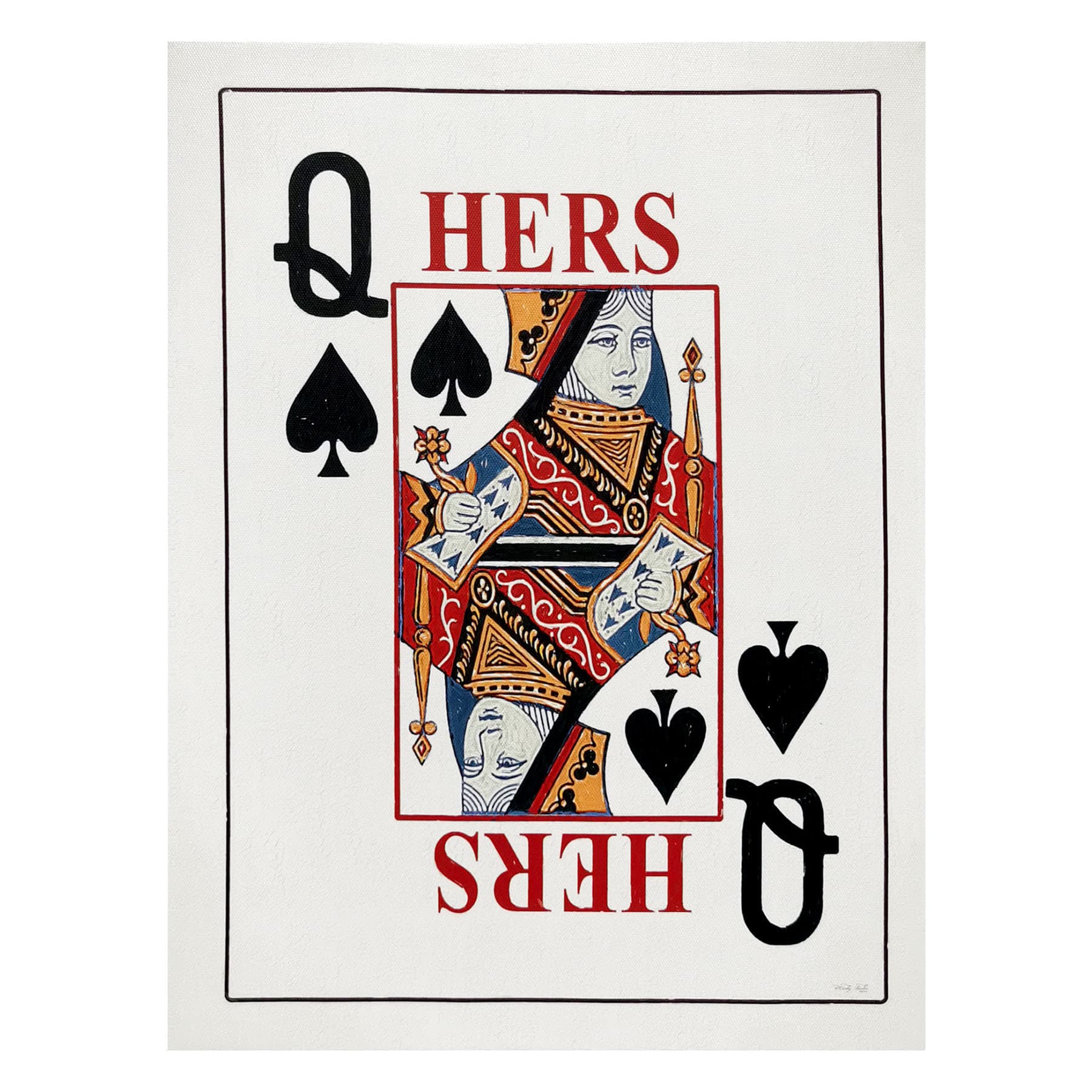 Queen Card Canvas Wall Art, 12x16