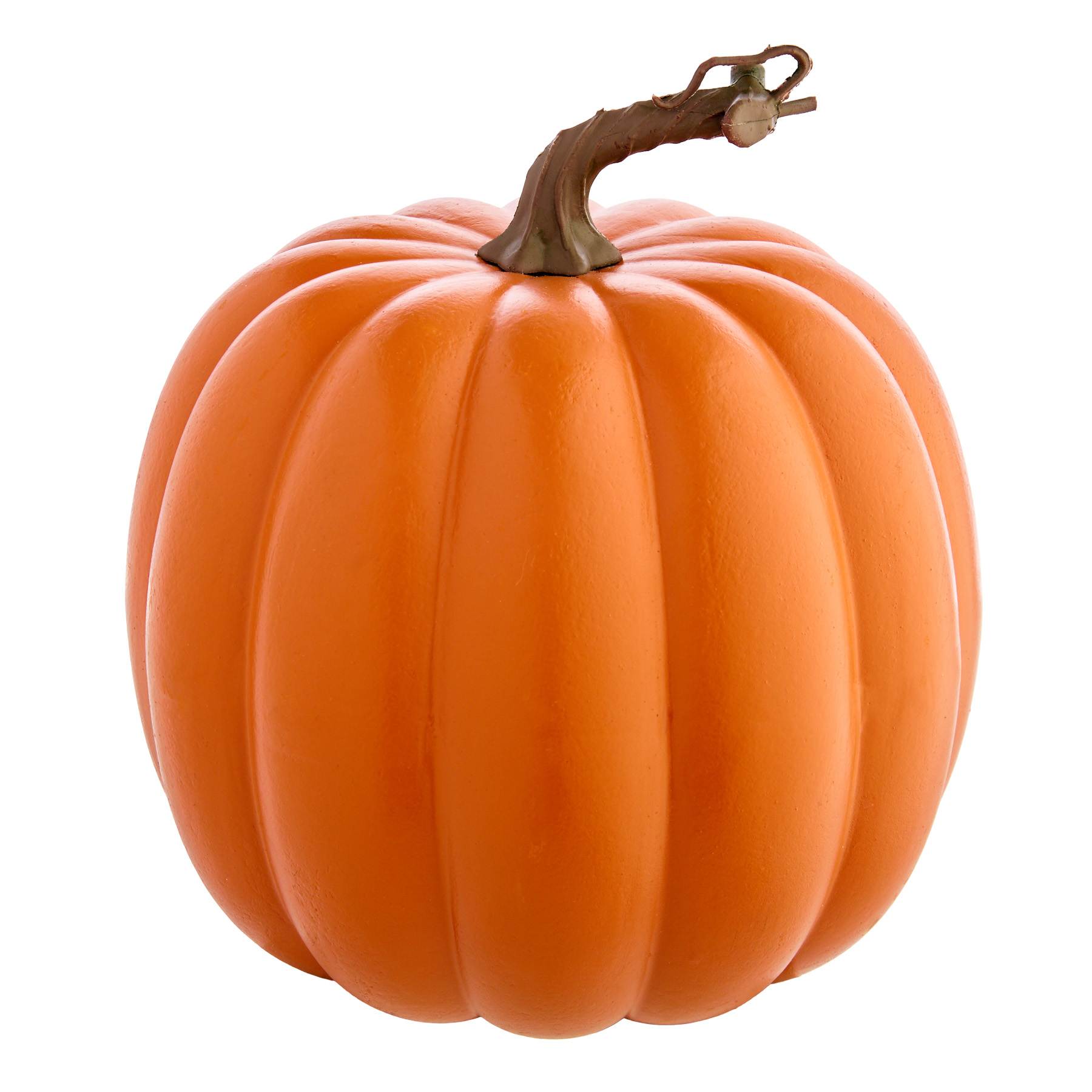 Orange Paper Mache Pumpkin, 6.7"