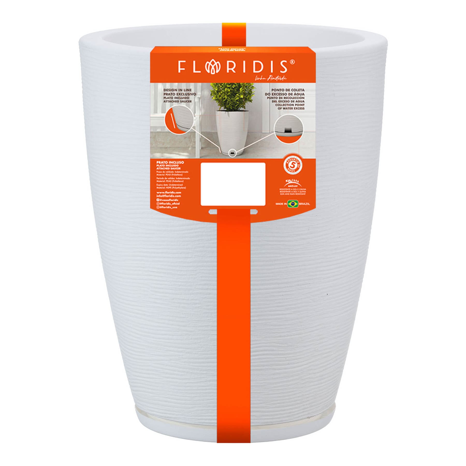 Amsterdam White Outdoor Planter, Small