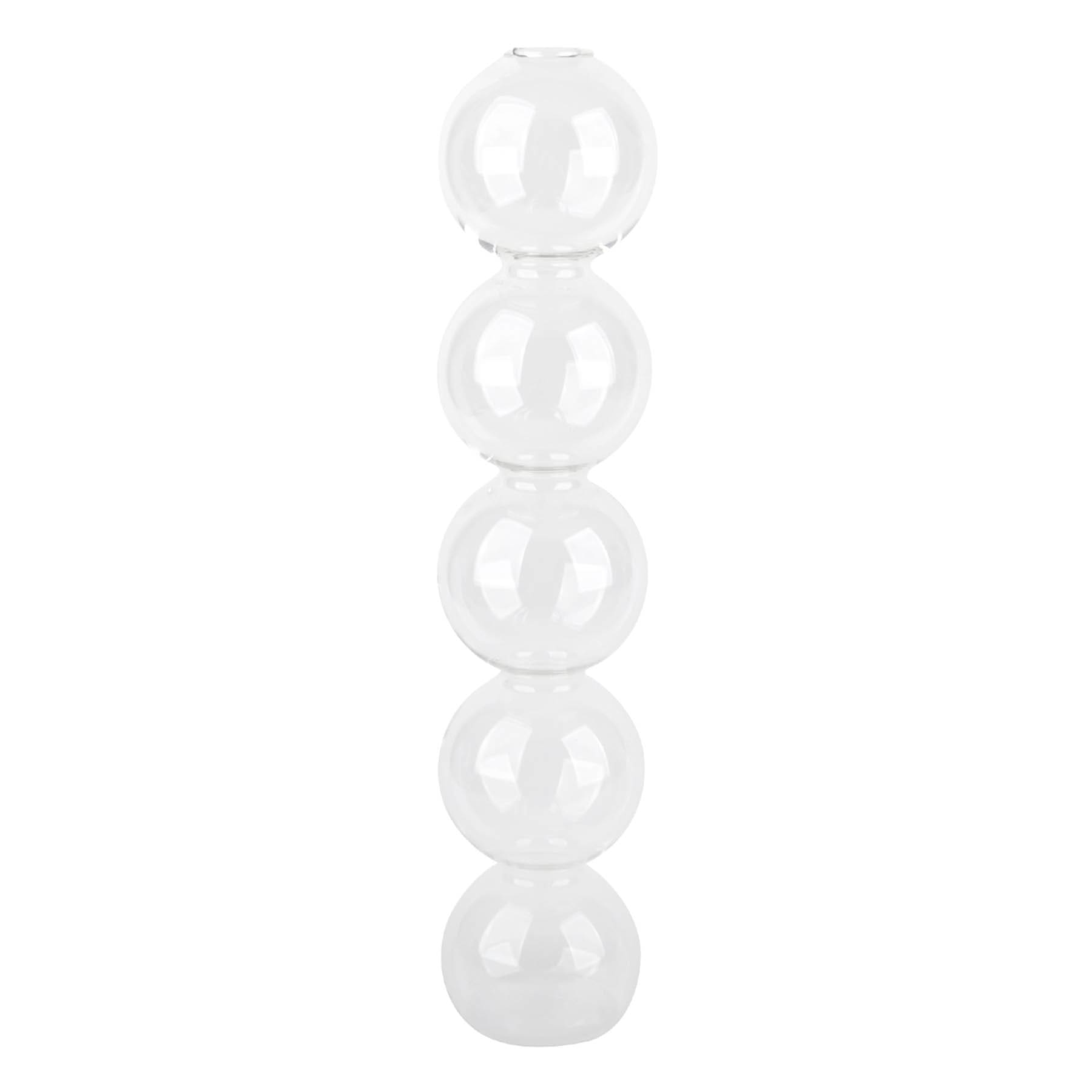 Clear Tiered Bubble Glass Vase, 11.5"